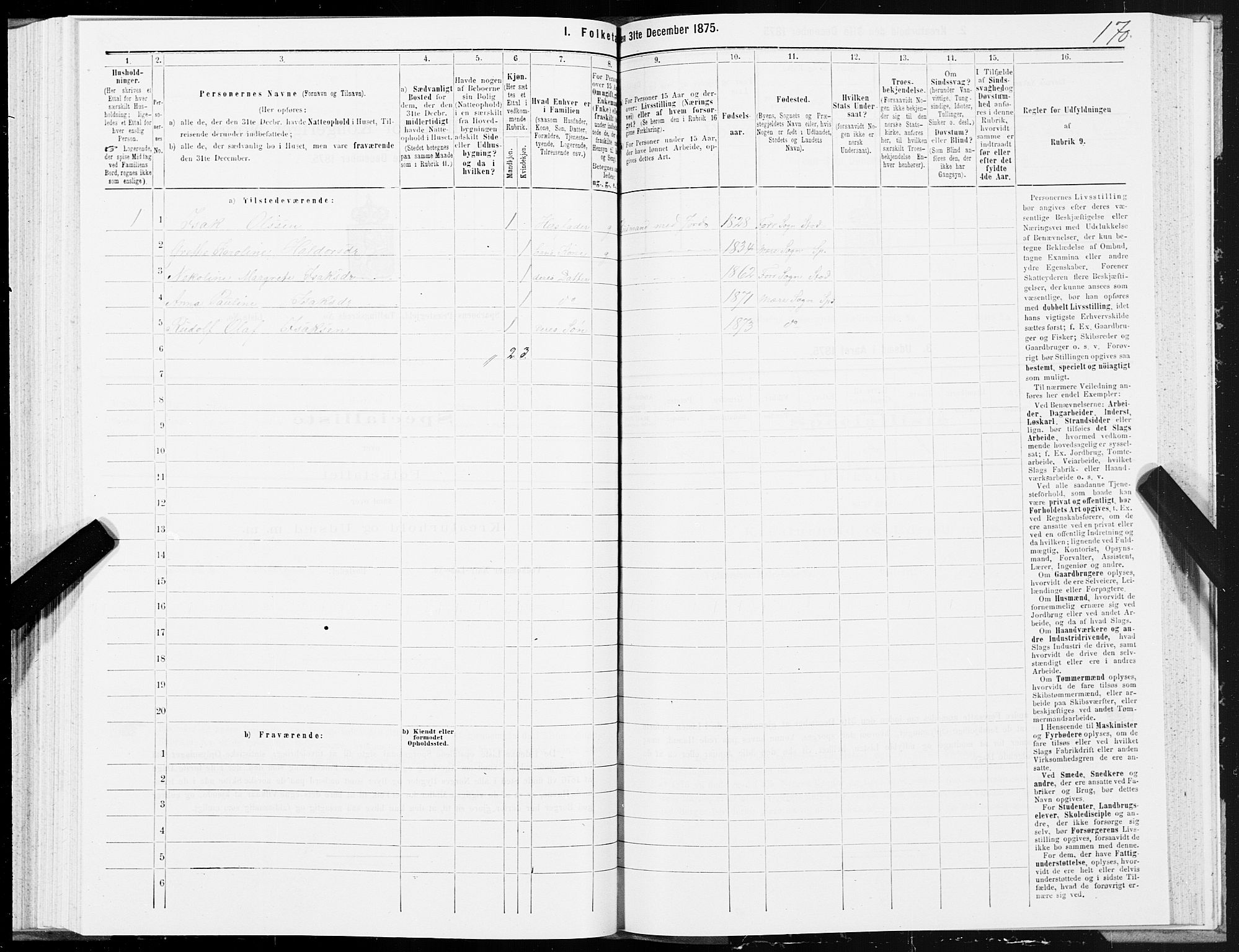 SAT, 1875 census for 1731P Sparbu, 1875, p. 1170