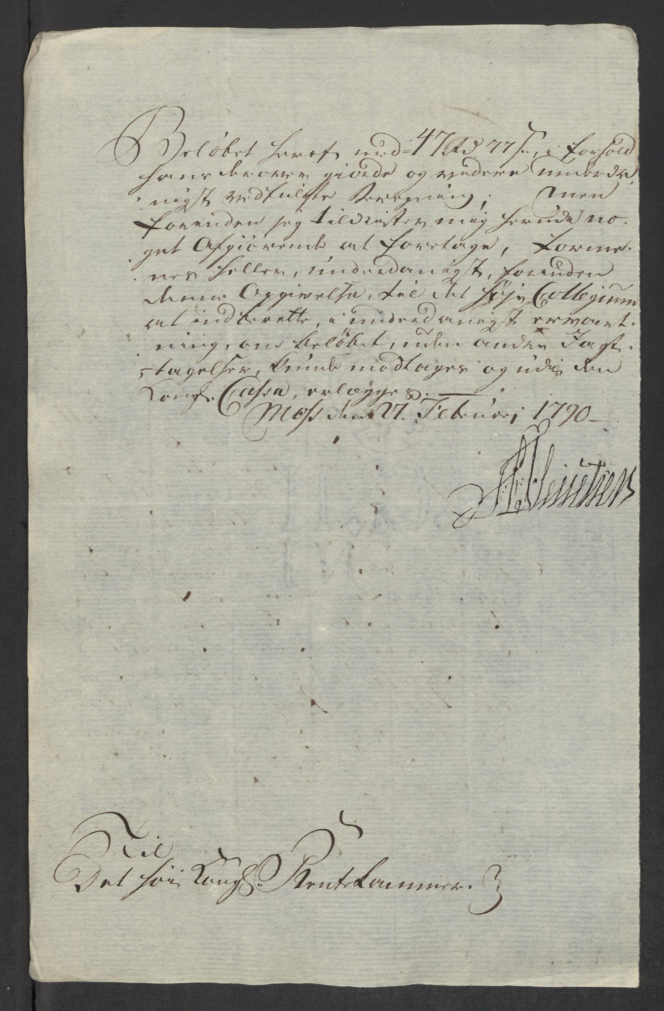 Rentekammeret inntil 1814, Reviderte regnskaper, Mindre regnskaper, AV/RA-EA-4068/Rf/Rfe/L0024: Modum Blåfarvevverk, Molde, Moss, 1789, p. 371