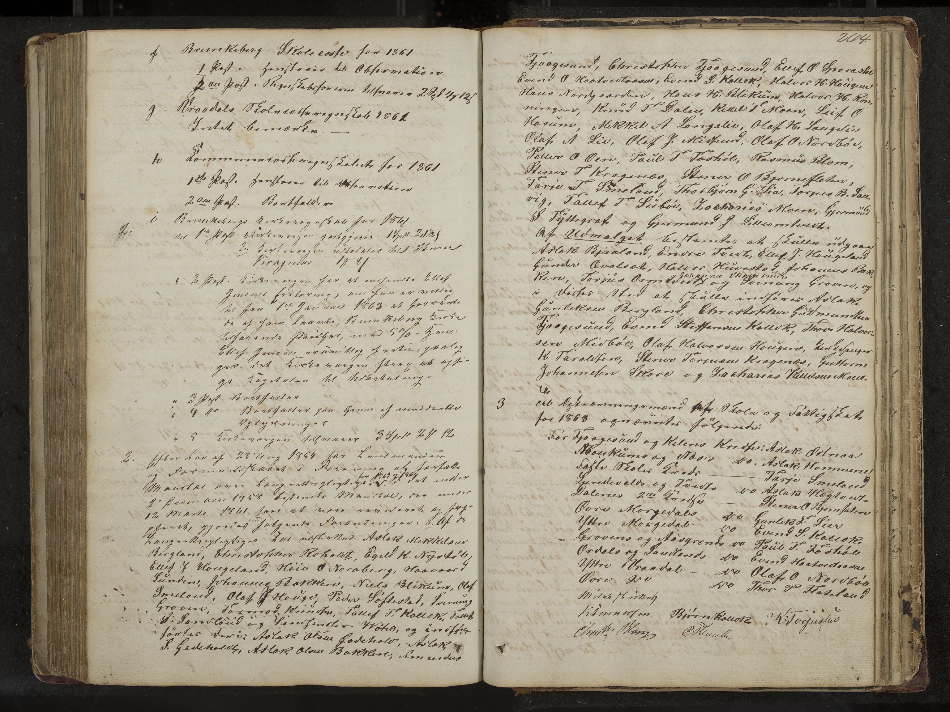 Kviteseid formannskap og sentraladministrasjon, IKAK/0829021/A/Aa/L0001: Møtebok med register, 1837-1866, p. 264