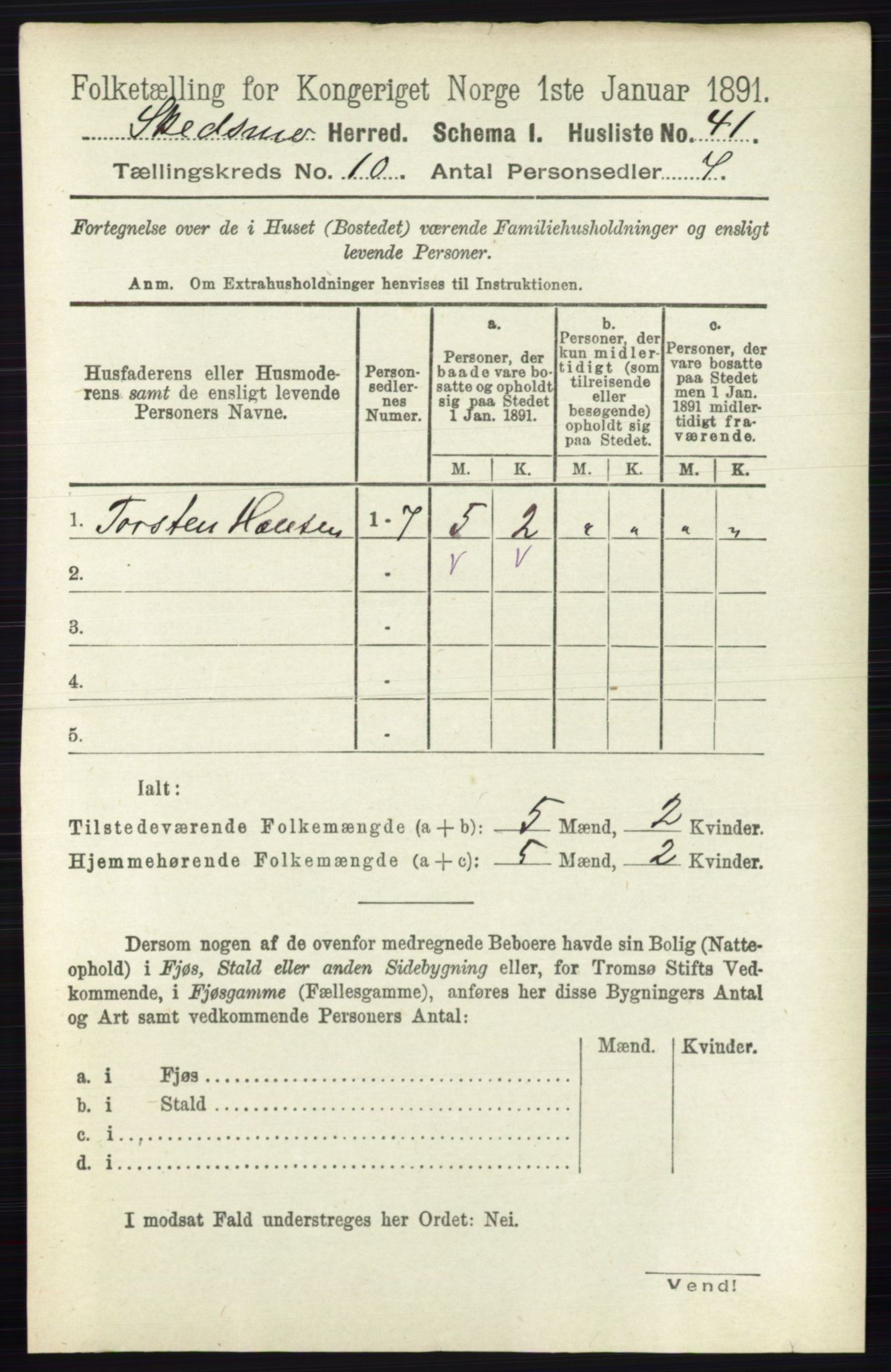 RA, 1891 census for 0231 Skedsmo, 1891, p. 5775