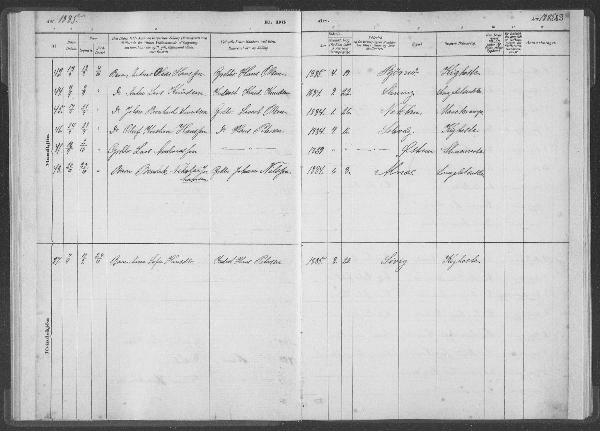 Ministerialprotokoller, klokkerbøker og fødselsregistre - Møre og Romsdal, AV/SAT-A-1454/528/L0403: Parish register (official) no. 528A13I, 1880-1947, p. 43