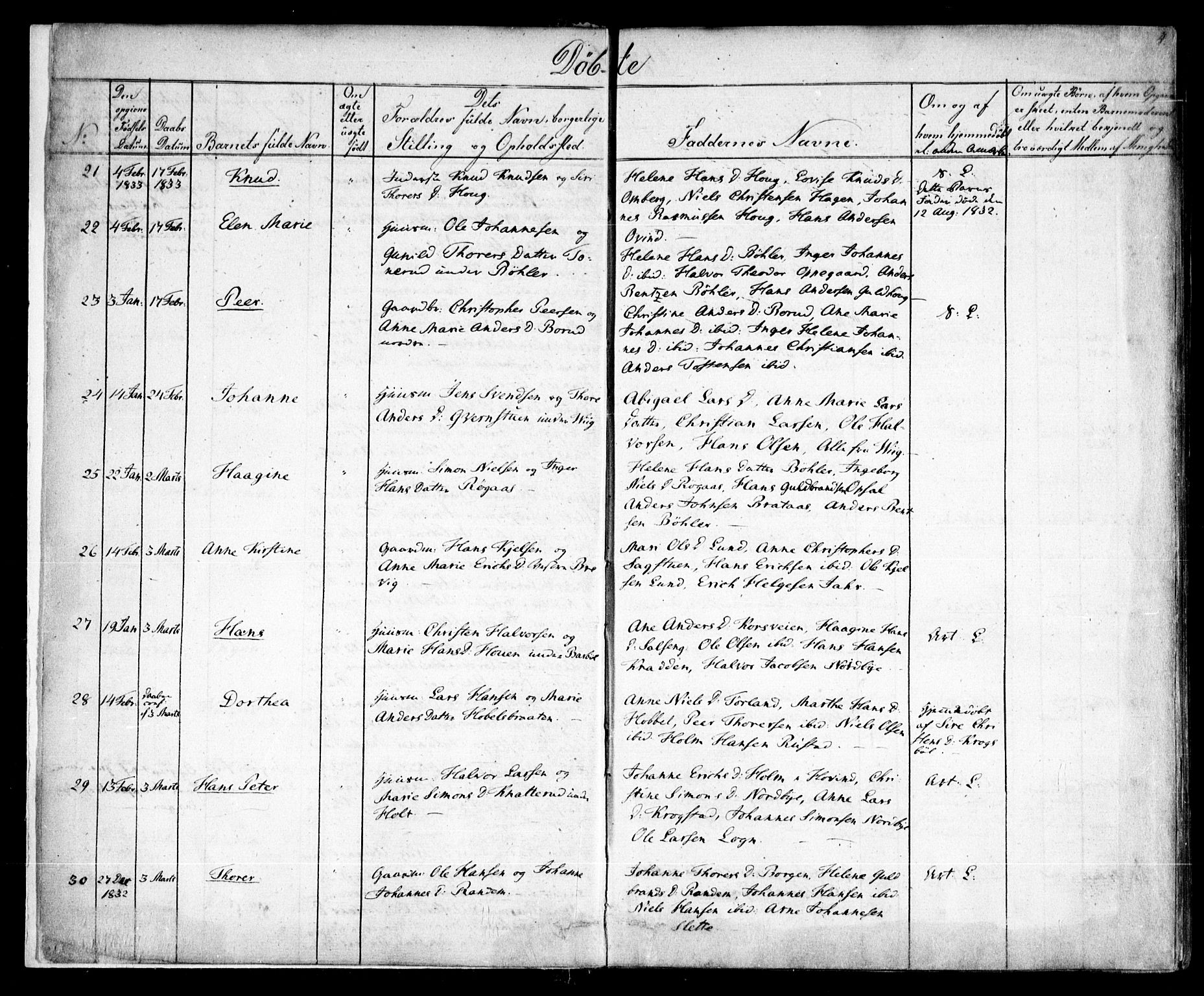 Enebakk prestekontor Kirkebøker, SAO/A-10171c/F/Fa/L0009: Parish register (official) no. I 9, 1832-1861, p. 4
