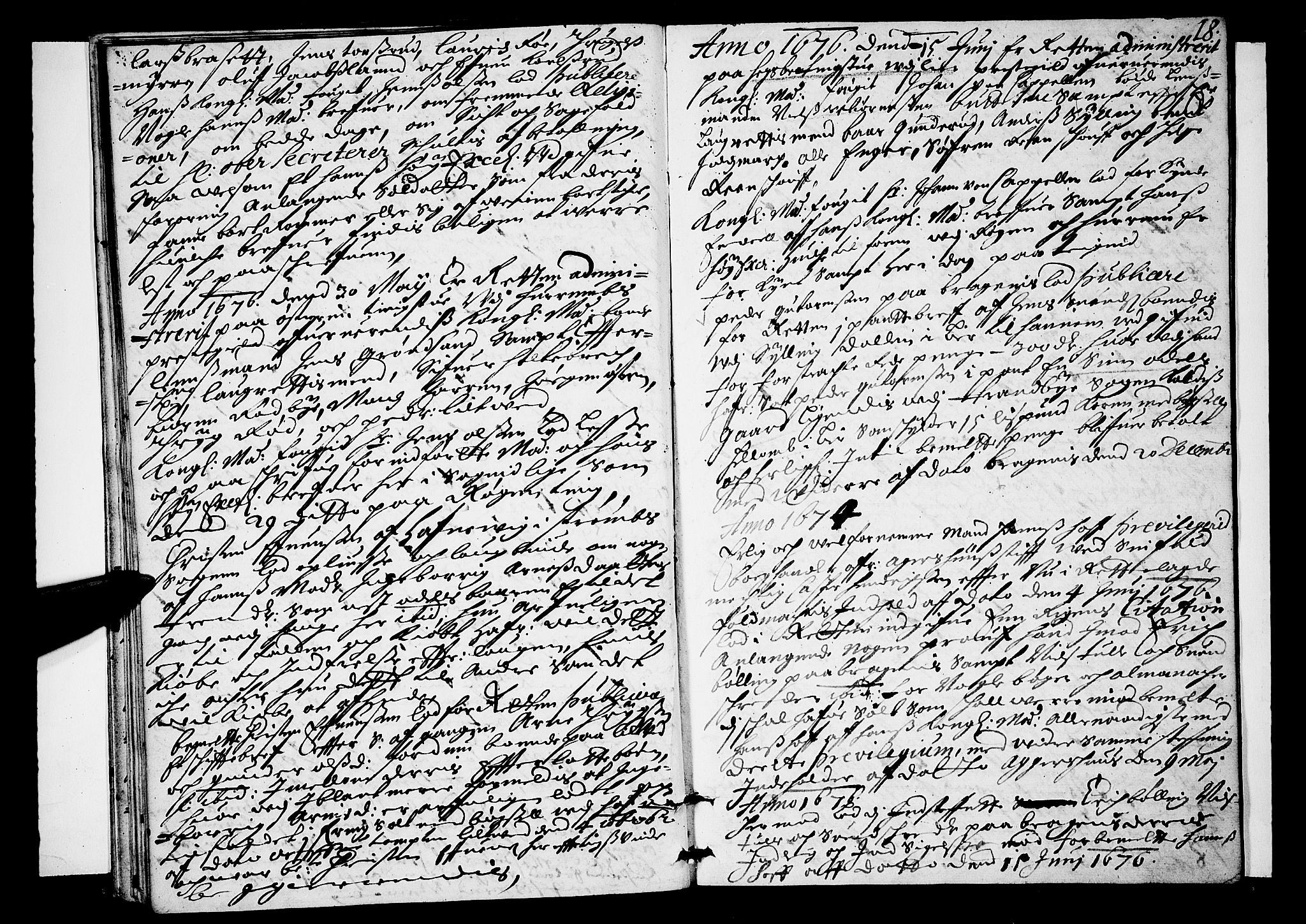 Lier, Røyken og Hurum sorenskriveri, AV/SAKO-A-89/F/Fa/L0017: Tingbok, 1676, p. 18