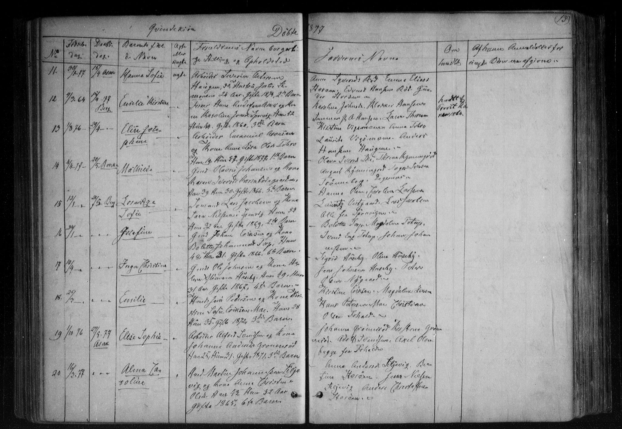 Berg prestekontor Kirkebøker, AV/SAO-A-10902/F/Fa/L0005: Parish register (official) no. I 5, 1861-1877, p. 139