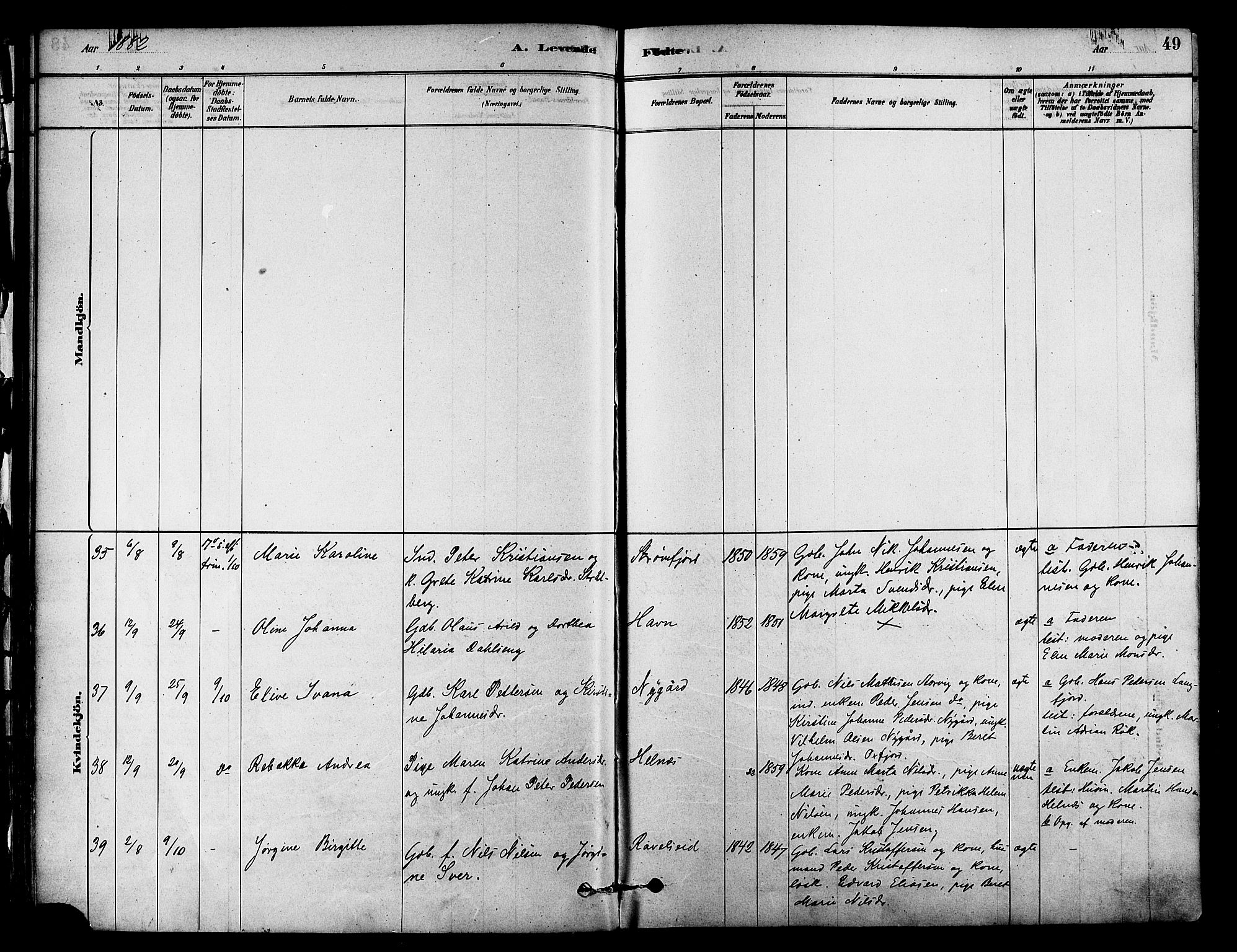 Skjervøy sokneprestkontor, SATØ/S-1300/H/Ha/Haa/L0009kirke: Parish register (official) no. 9, 1878-1887, p. 49