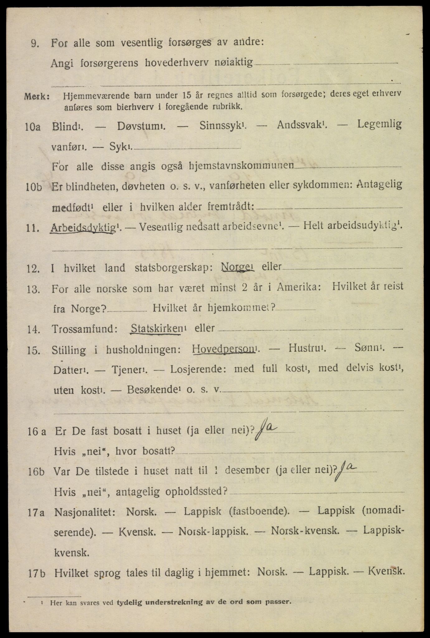 SAT, 1920 census for Dverberg, 1920, p. 2687