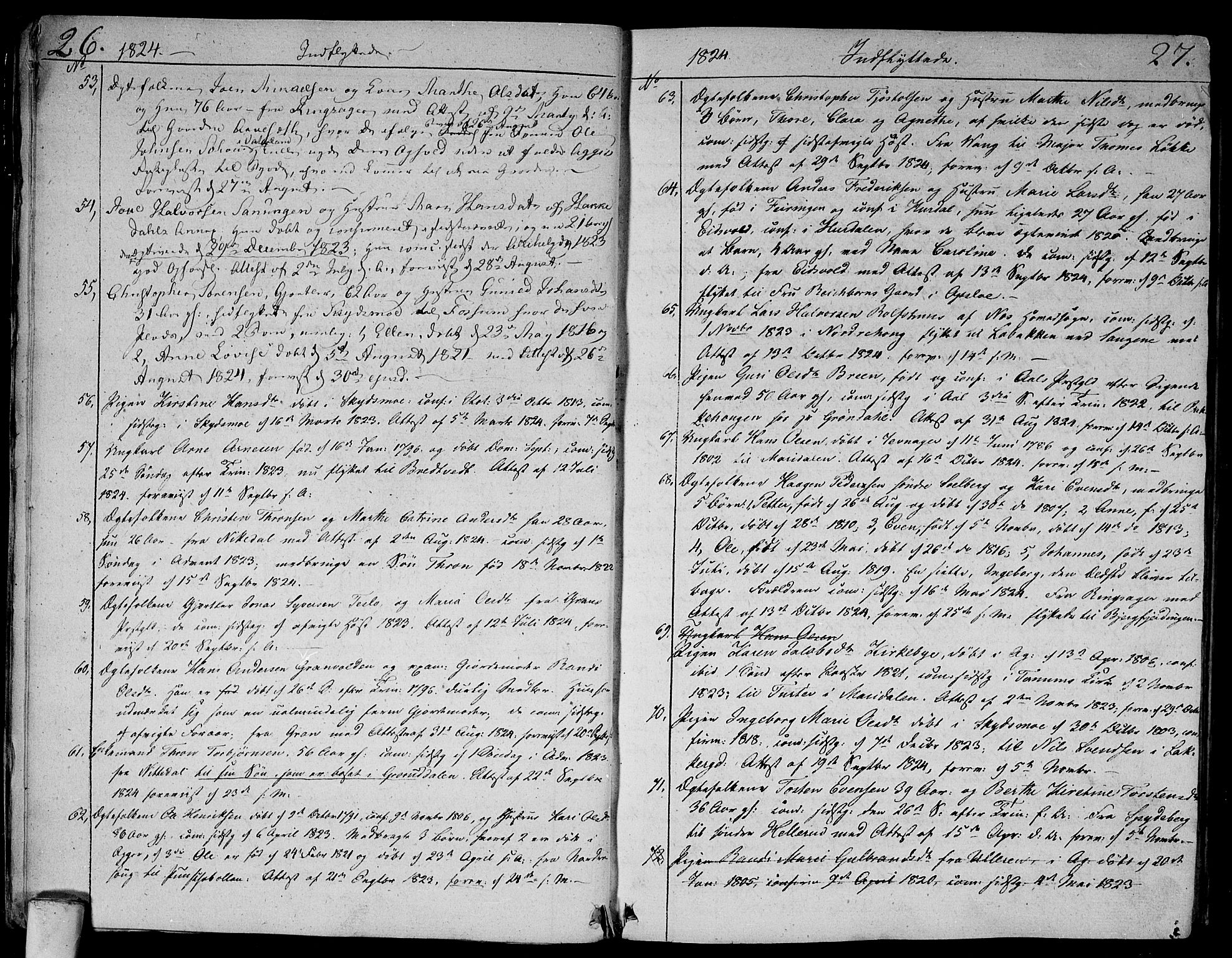 Aker prestekontor kirkebøker, SAO/A-10861/F/L0014b: Parish register (official) no. 14B, 1820-1834, p. 26-27