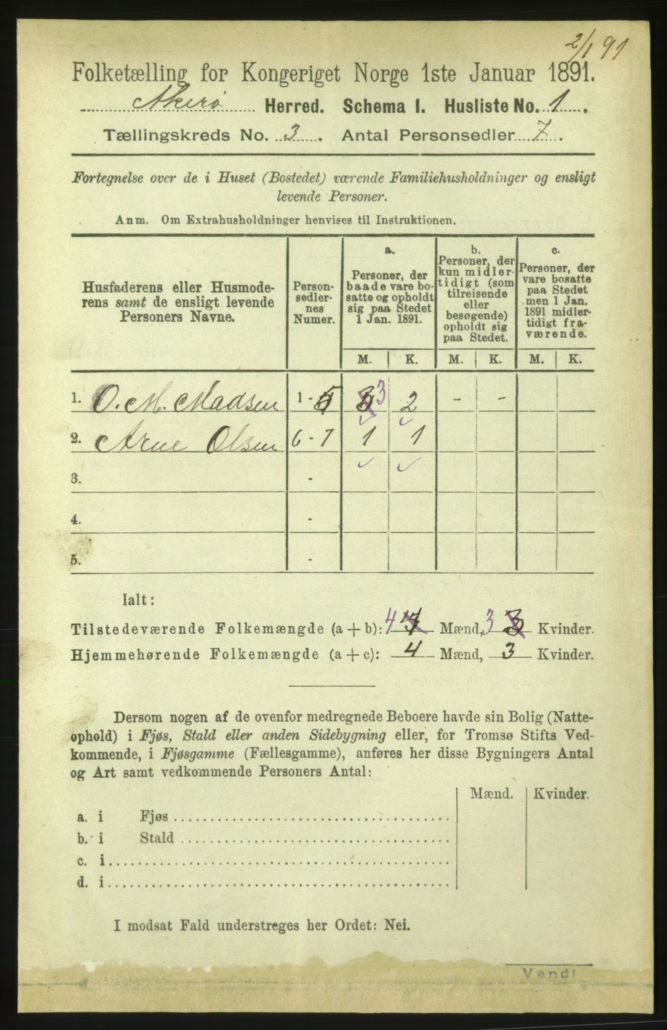 RA, 1891 census for 1545 Aukra, 1891, p. 1253