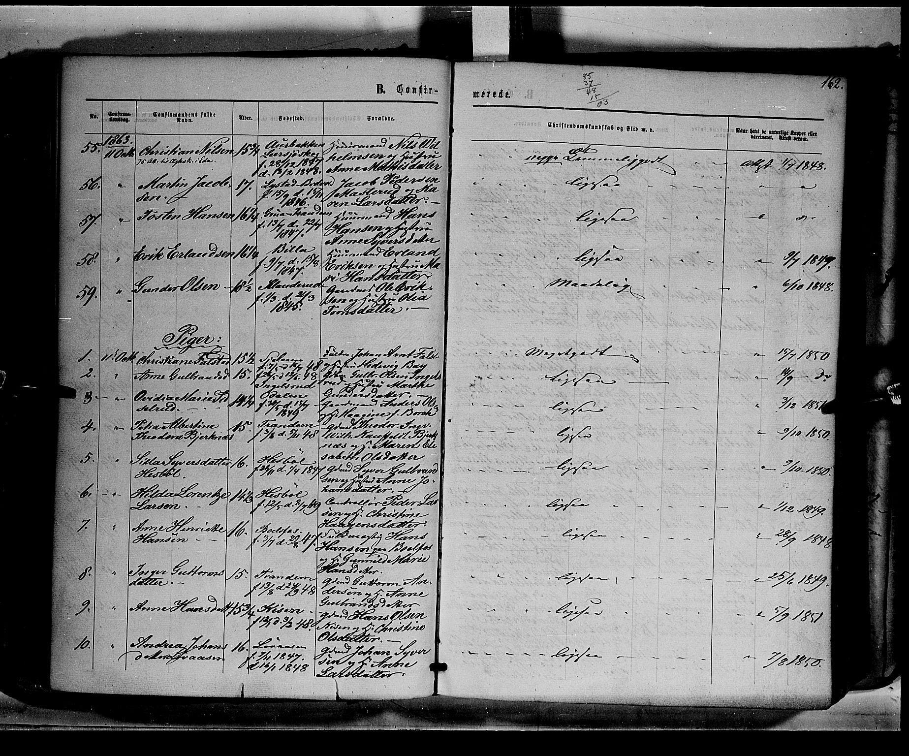 Eidskog prestekontor, AV/SAH-PREST-026/H/Ha/Haa/L0001: Parish register (official) no. 1, 1860-1867, p. 162