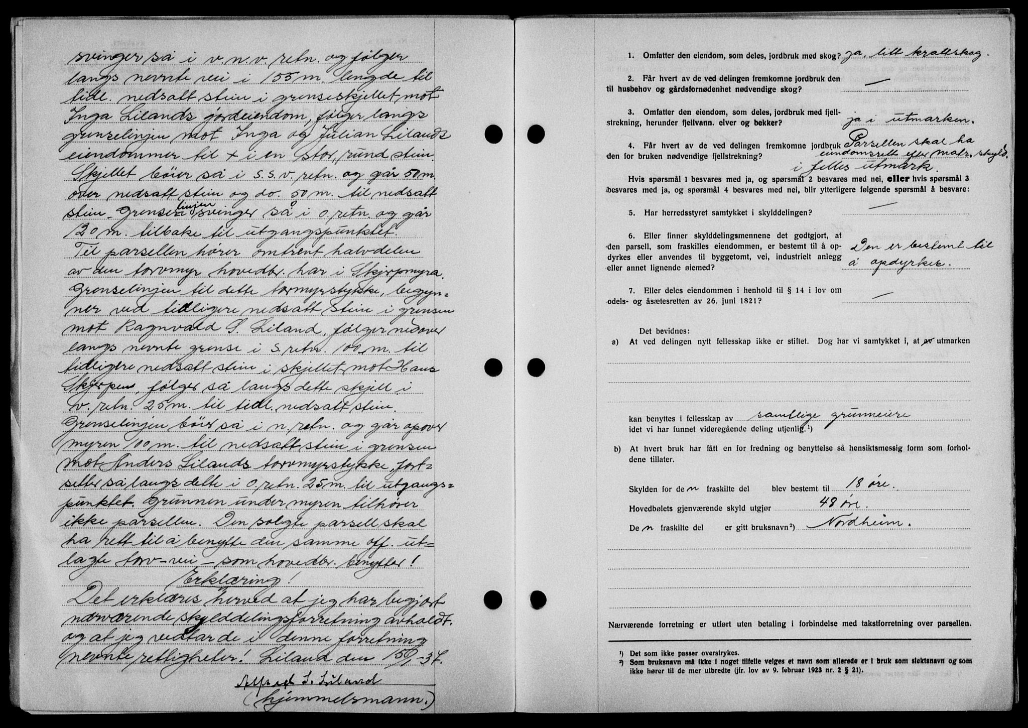 Lofoten sorenskriveri, SAT/A-0017/1/2/2C/L0001a: Mortgage book no. 1a, 1936-1937, Diary no: : 310/1937