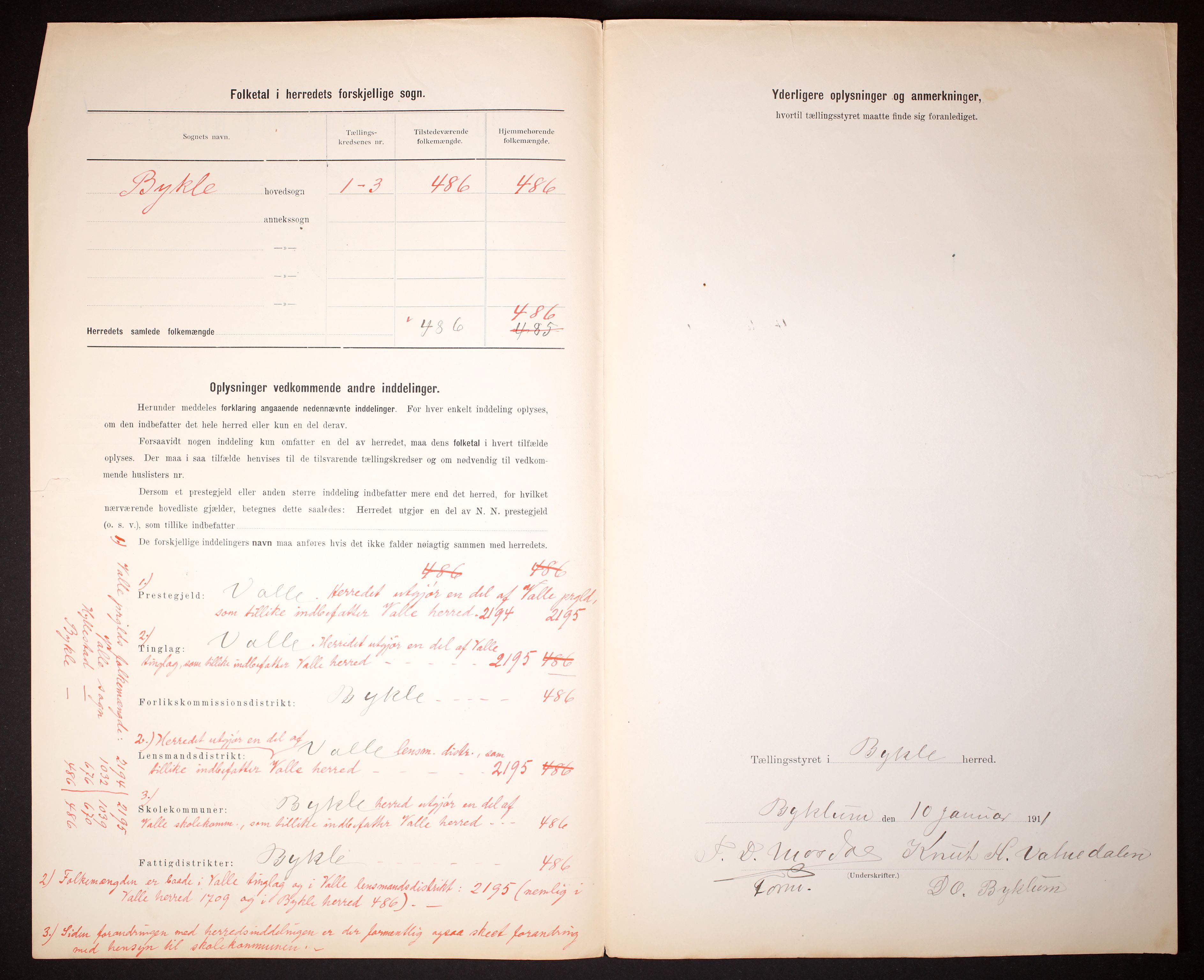 RA, 1910 census for Bykle, 1910, p. 3