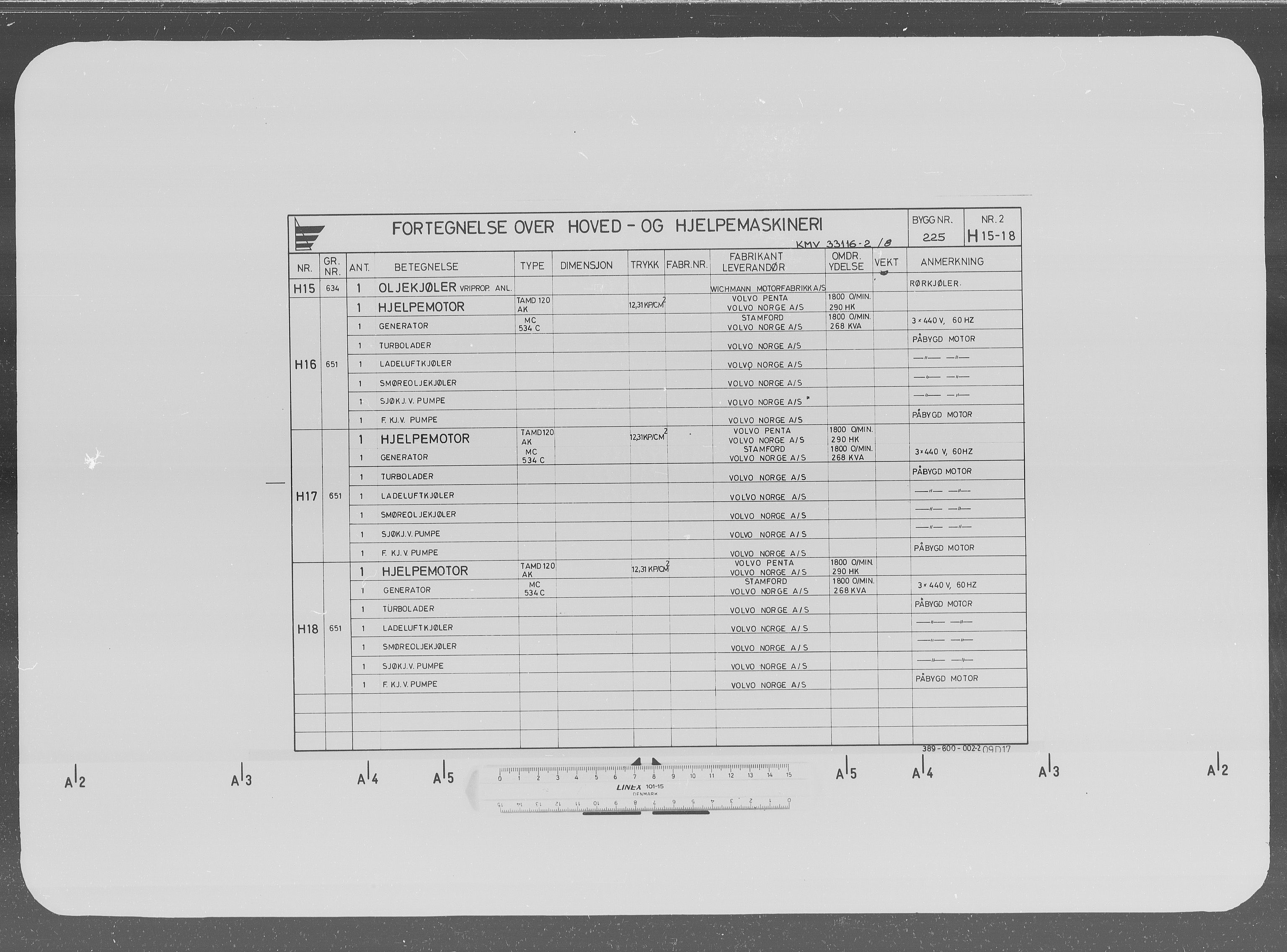 Kristiansand Mekaniske Verksted, AV/SAK-D/0612/G/Ga/L0008: 36 mm mikrofilmruller, reprofoto av skipstegninger, byggenr. 222-229, p. 5