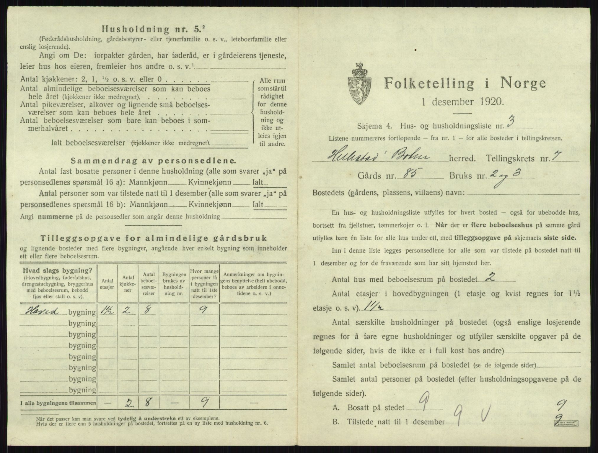 SAKO, 1920 census for Botne, 1920, p. 859