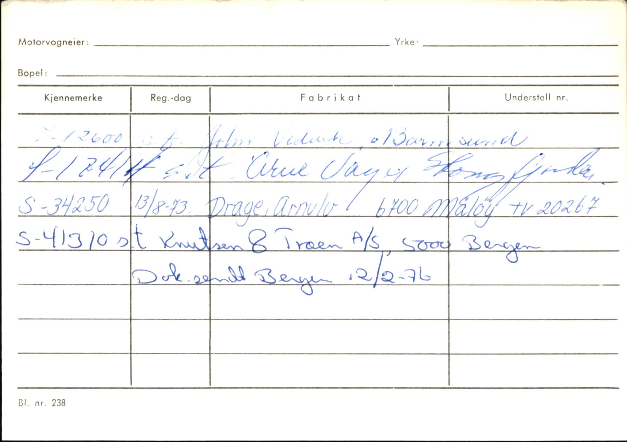 Statens vegvesen, Sogn og Fjordane vegkontor, AV/SAB-A-5301/4/F/L0145: Registerkort Vågsøy S-Å. Årdal I-P, 1945-1975, p. 386