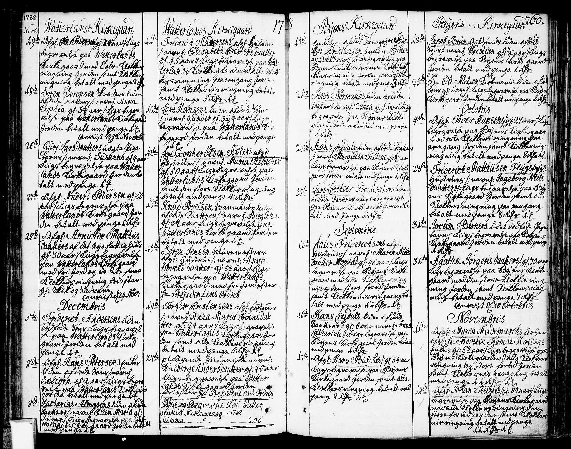 Oslo domkirke Kirkebøker, SAO/A-10752/F/Fa/L0003: Parish register (official) no. 3, 1731-1743, p. 260