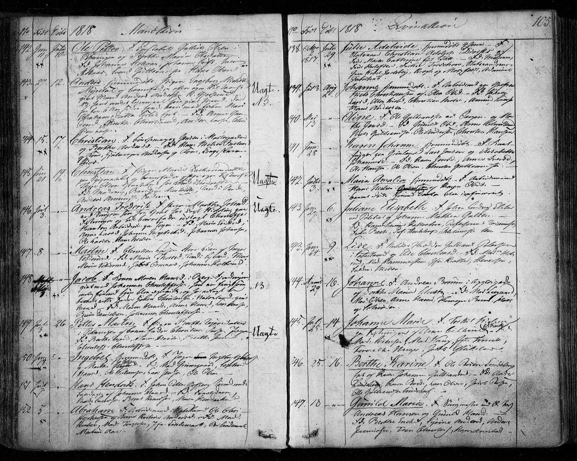 Aker prestekontor kirkebøker, SAO/A-10861/F/L0011: Parish register (official) no. 11, 1810-1819, p. 105