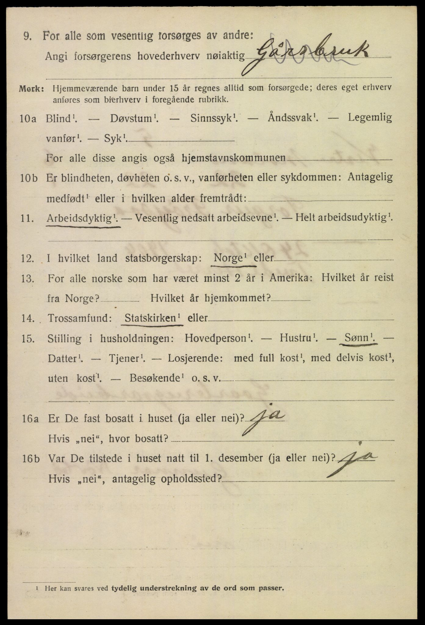 SAK, 1920 census for Vestre Moland, 1920, p. 4766