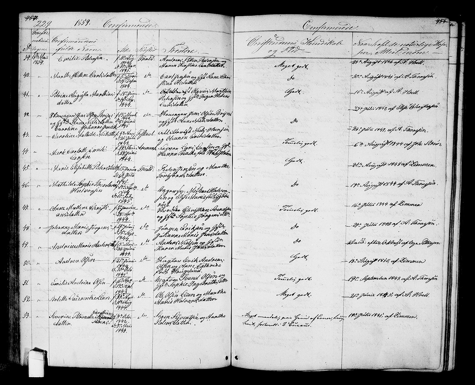 Halden prestekontor Kirkebøker, AV/SAO-A-10909/G/Ga/L0005a: Parish register (copy) no. 5A, 1855-1864, p. 229
