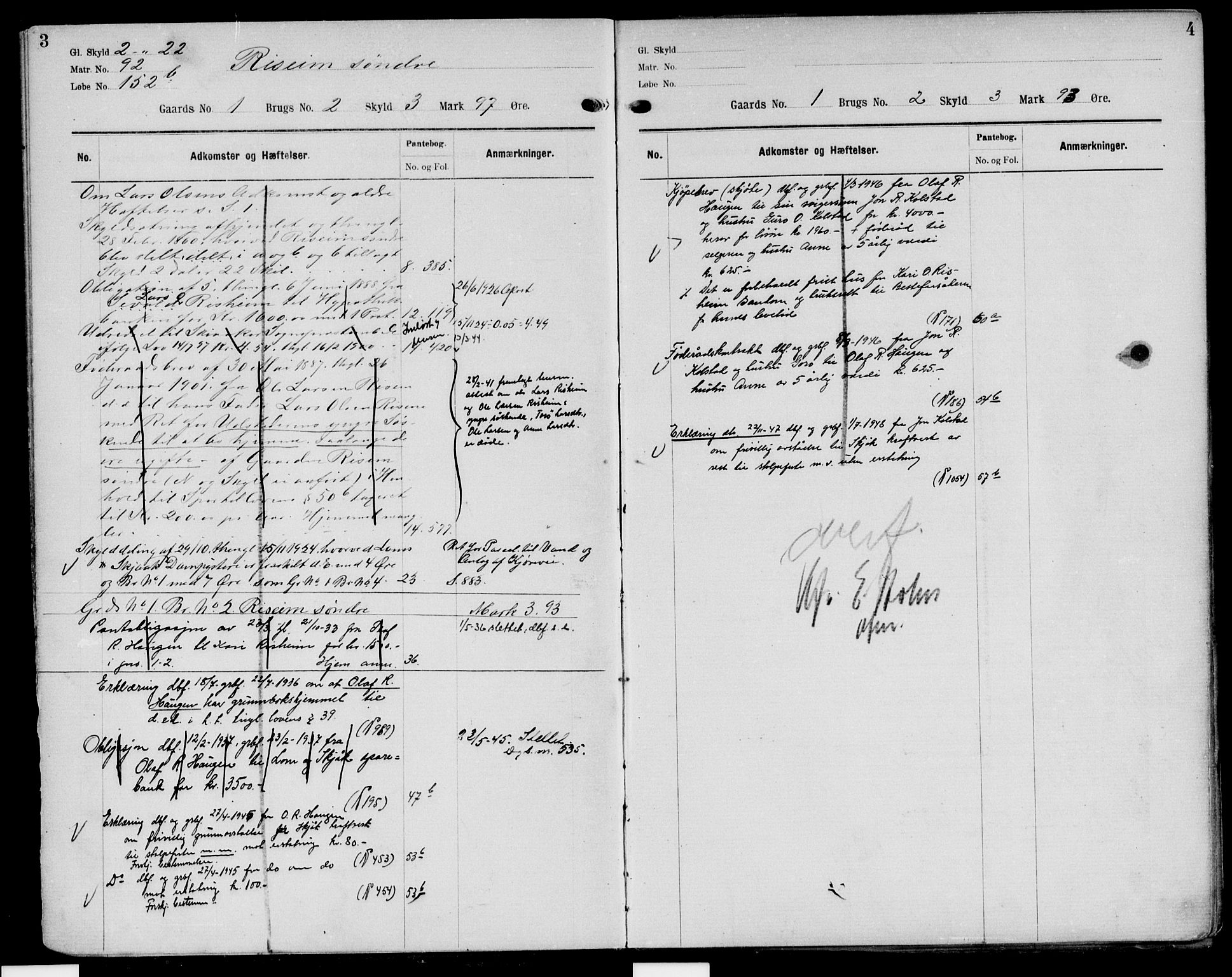 Nord-Gudbrandsdal tingrett, SAH/TING-002/H/Ha/Had/L0004: Mortgage register no. 4, 1898-1950, p. 3-4