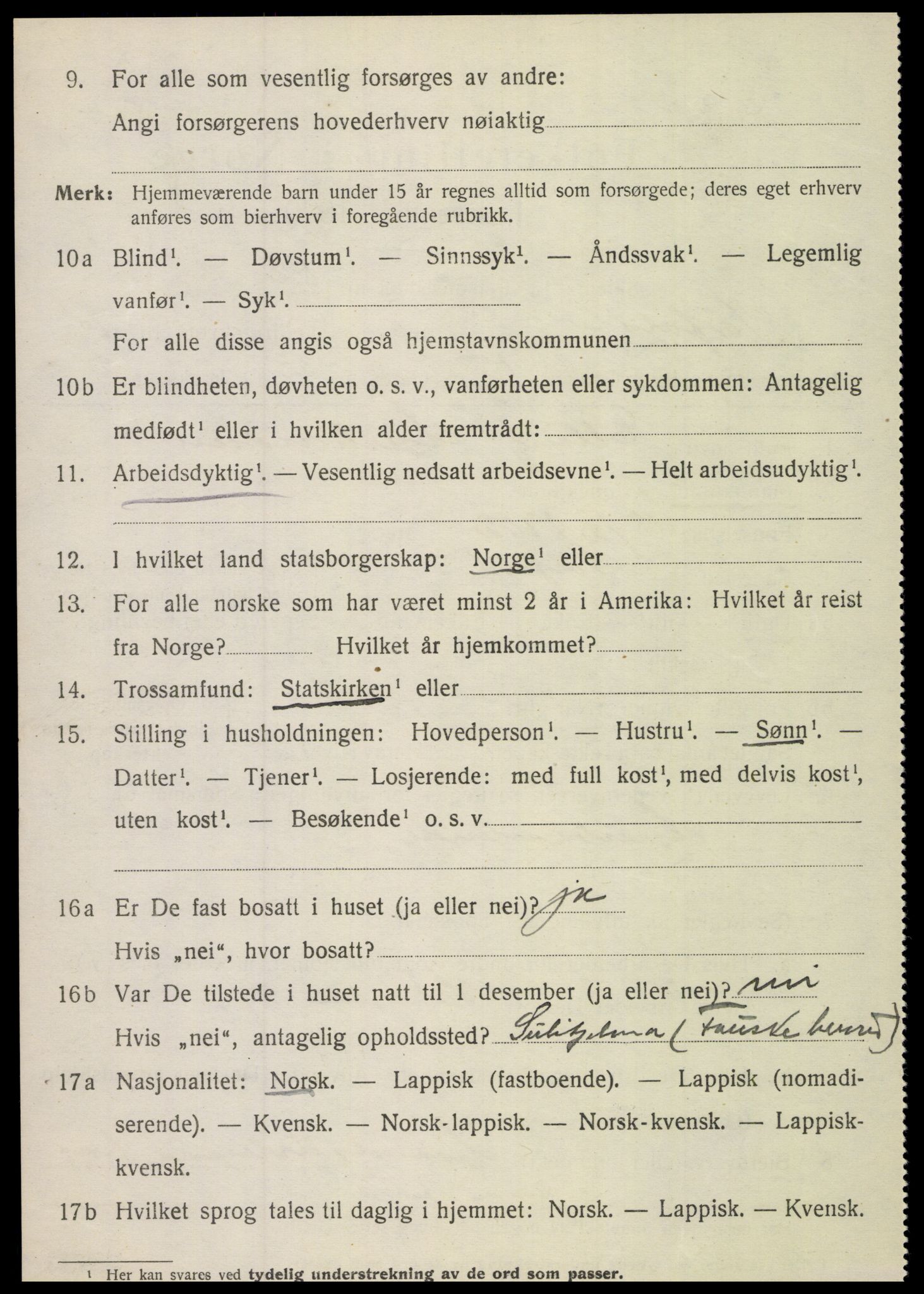 SAT, 1920 census for Sørfold, 1920, p. 4080