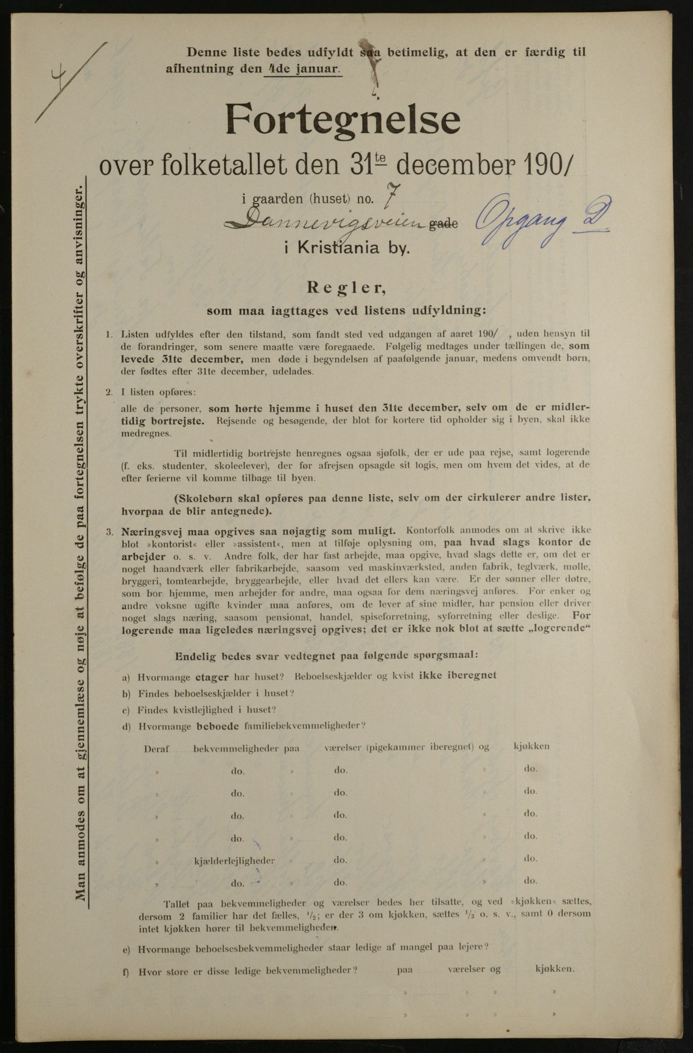 OBA, Municipal Census 1901 for Kristiania, 1901, p. 2467