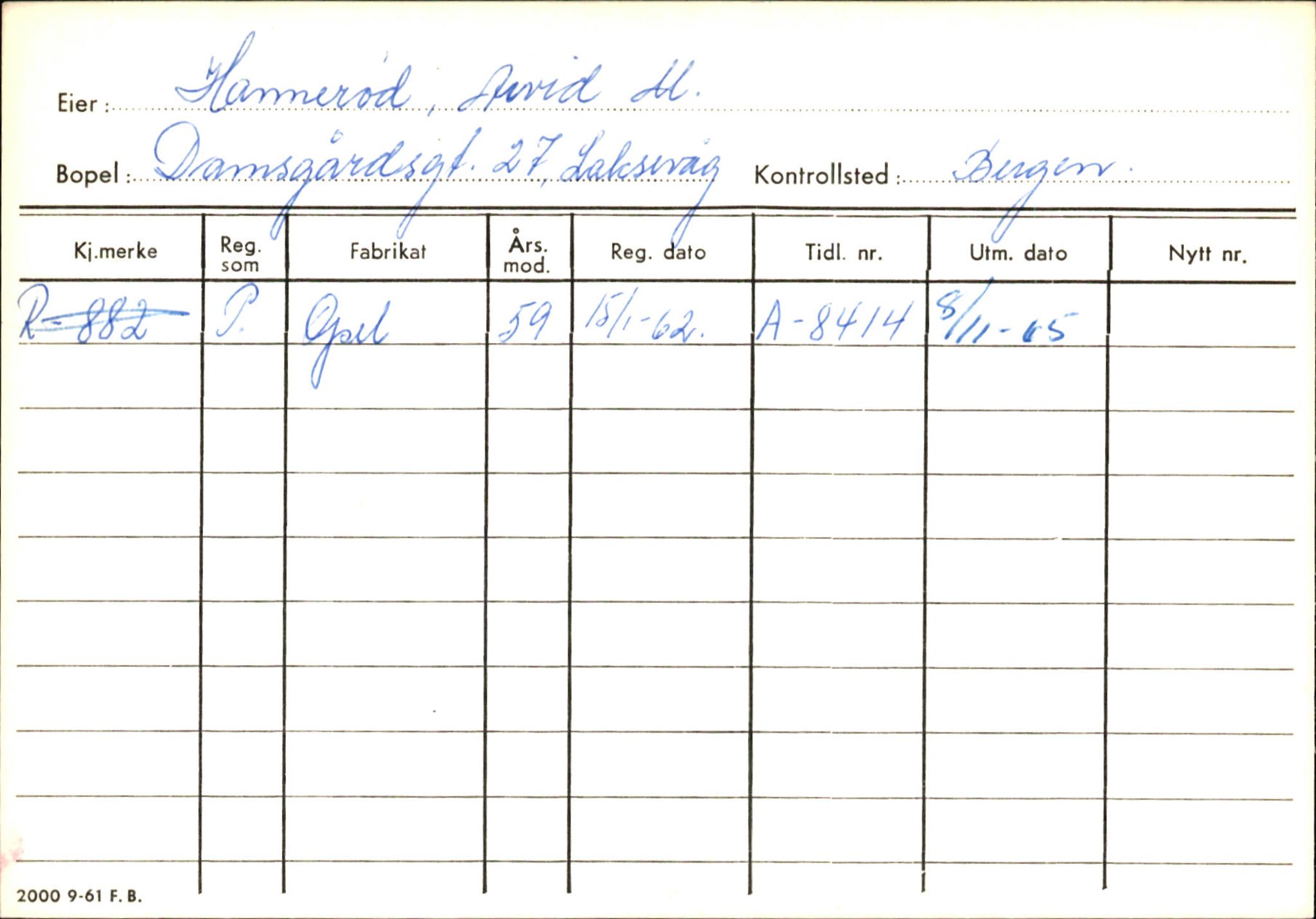 Statens vegvesen, Hordaland vegkontor, SAB/A-5201/2/Ha/L0018: R-eierkort H, 1920-1971, p. 807