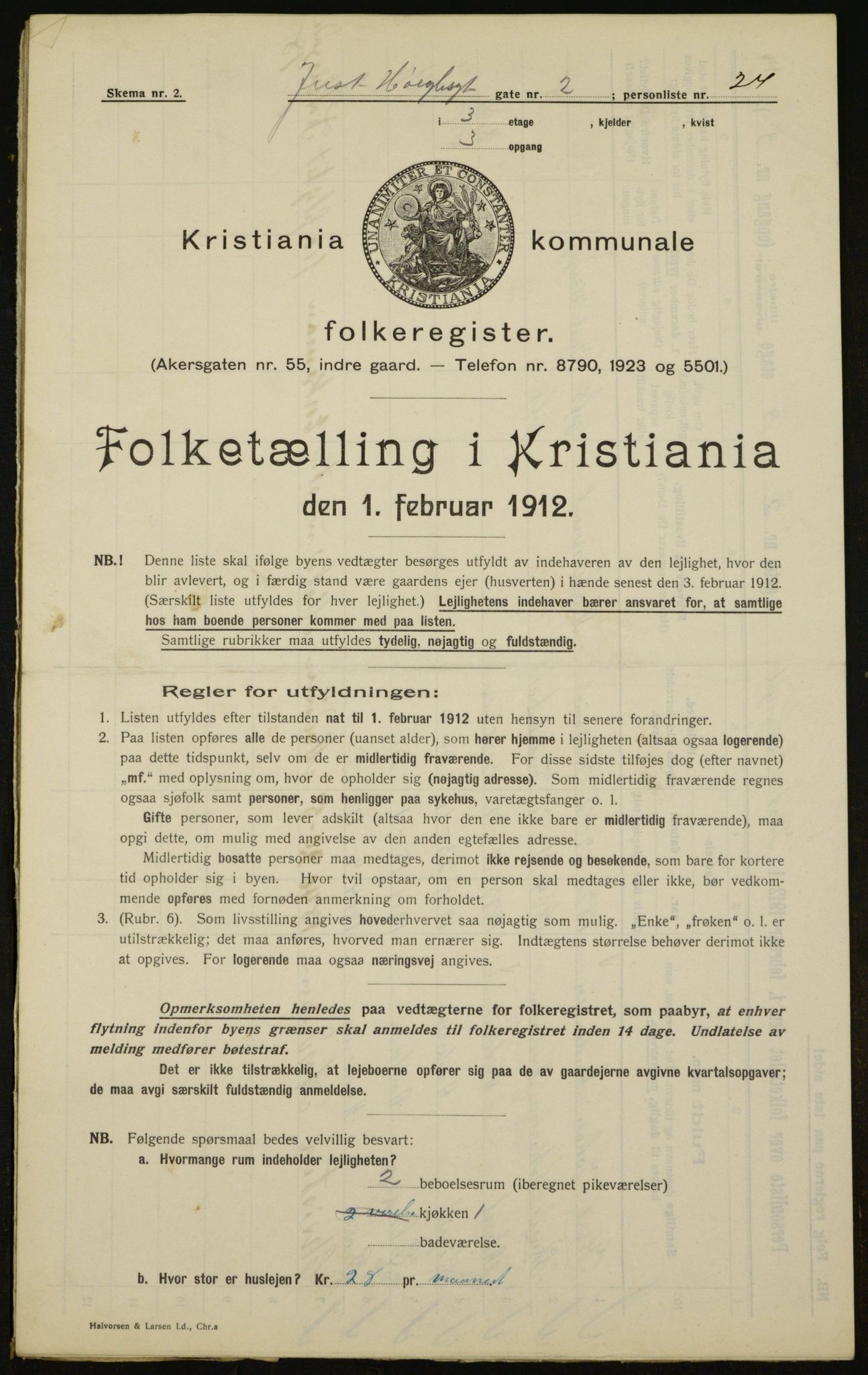 OBA, Municipal Census 1912 for Kristiania, 1912, p. 47937