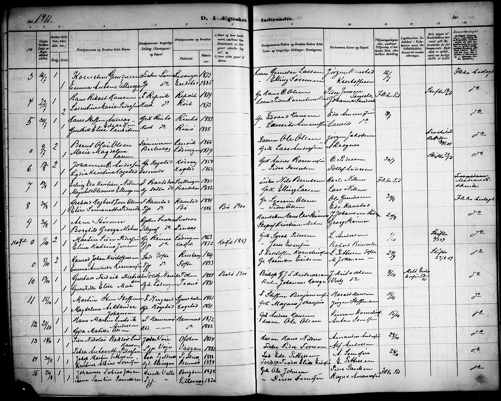 Ministerialprotokoller, klokkerbøker og fødselsregistre - Nordland, AV/SAT-A-1459/872/L1048: Parish register (copy) no. 872C04, 1898-1919