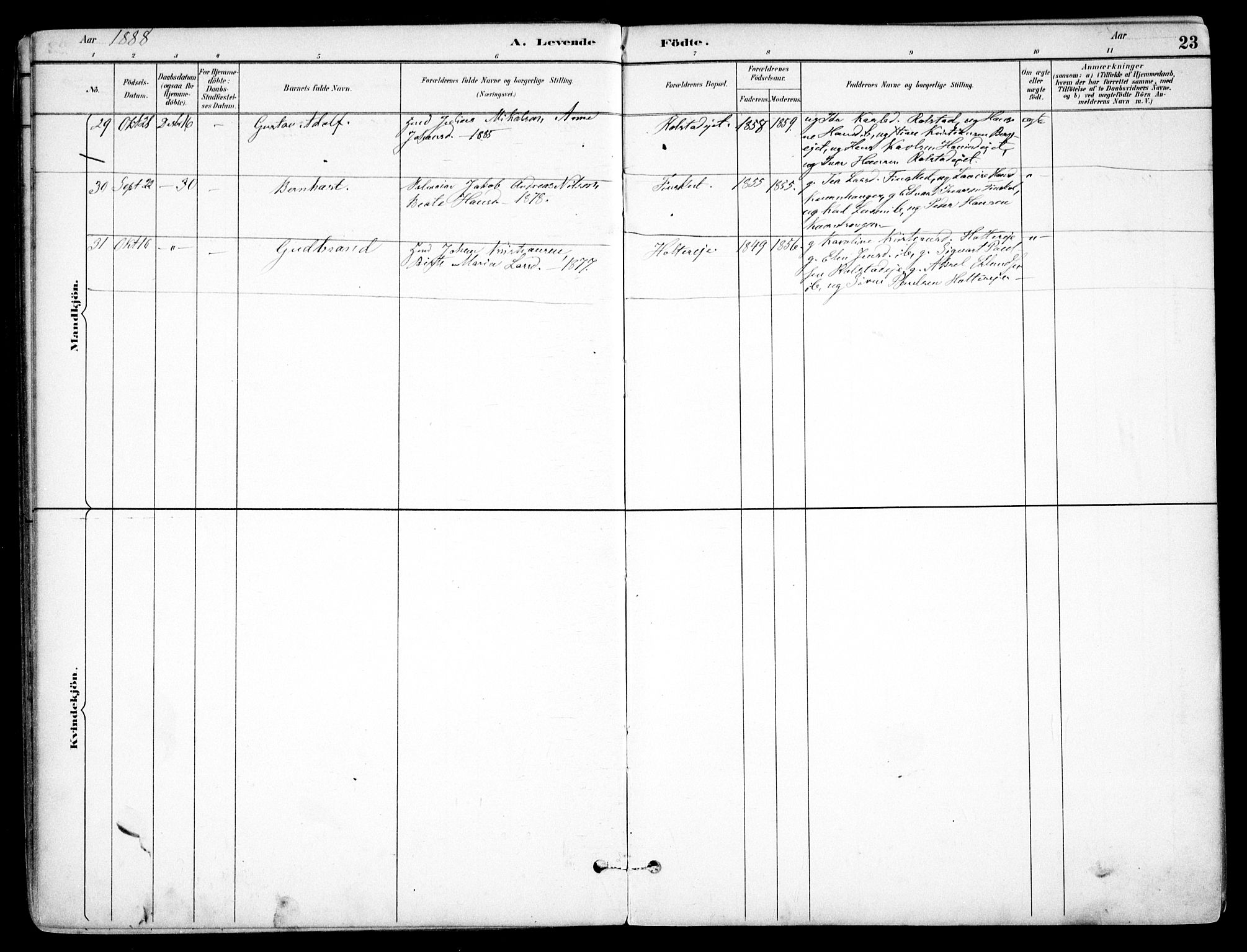 Nes prestekontor Kirkebøker, AV/SAO-A-10410/F/Fb/L0002: Parish register (official) no. II 2, 1883-1918, p. 23