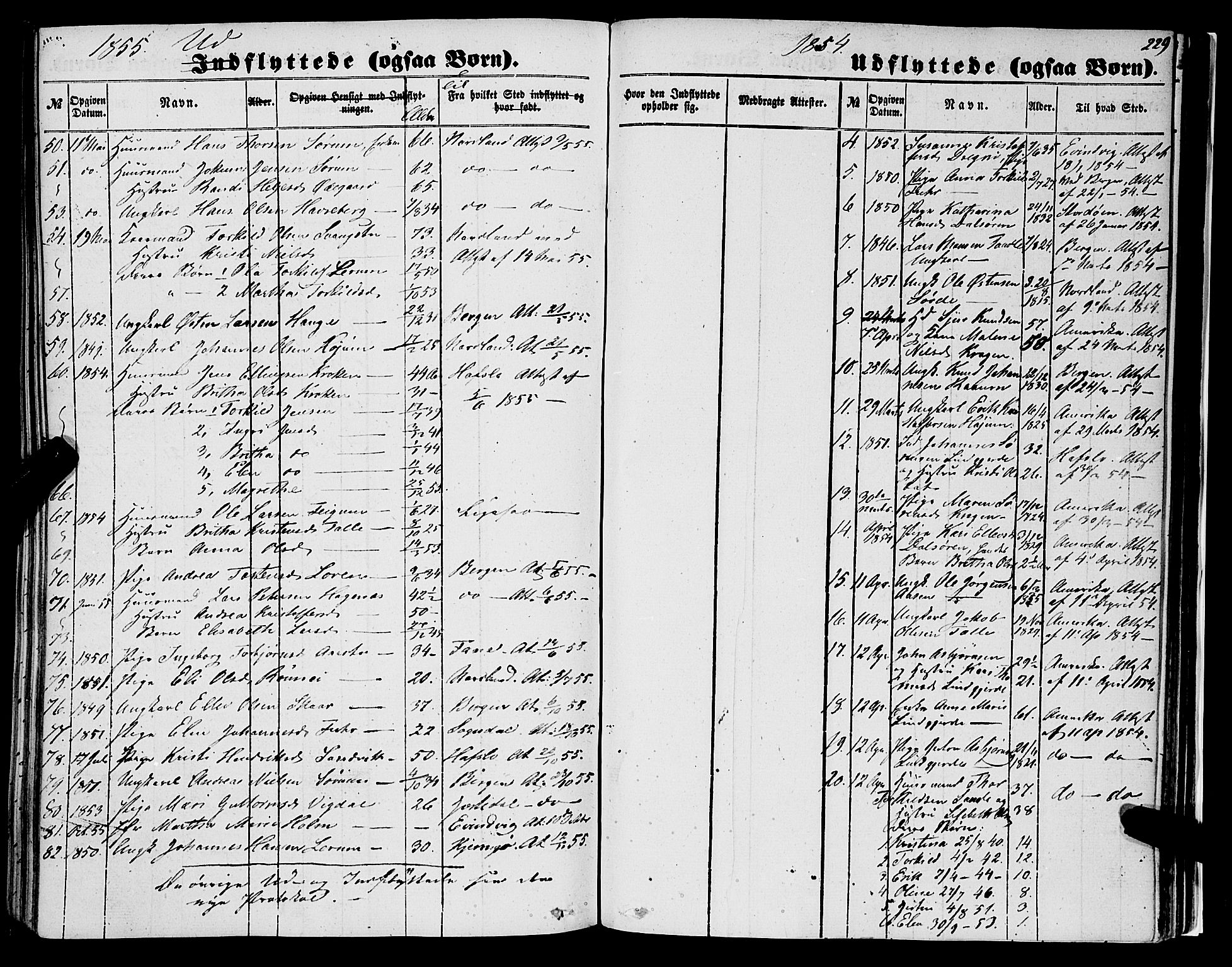 Luster sokneprestembete, SAB/A-81101/H/Haa/Haaa/L0007: Parish register (official) no. A 7, 1849-1859, p. 229