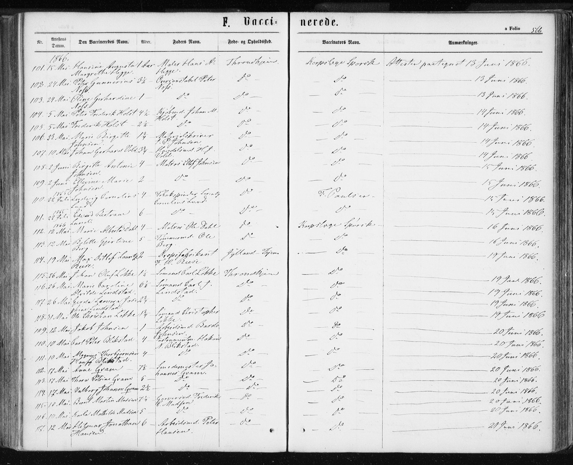 Ministerialprotokoller, klokkerbøker og fødselsregistre - Sør-Trøndelag, SAT/A-1456/601/L0055: Parish register (official) no. 601A23, 1866-1877, p. 566