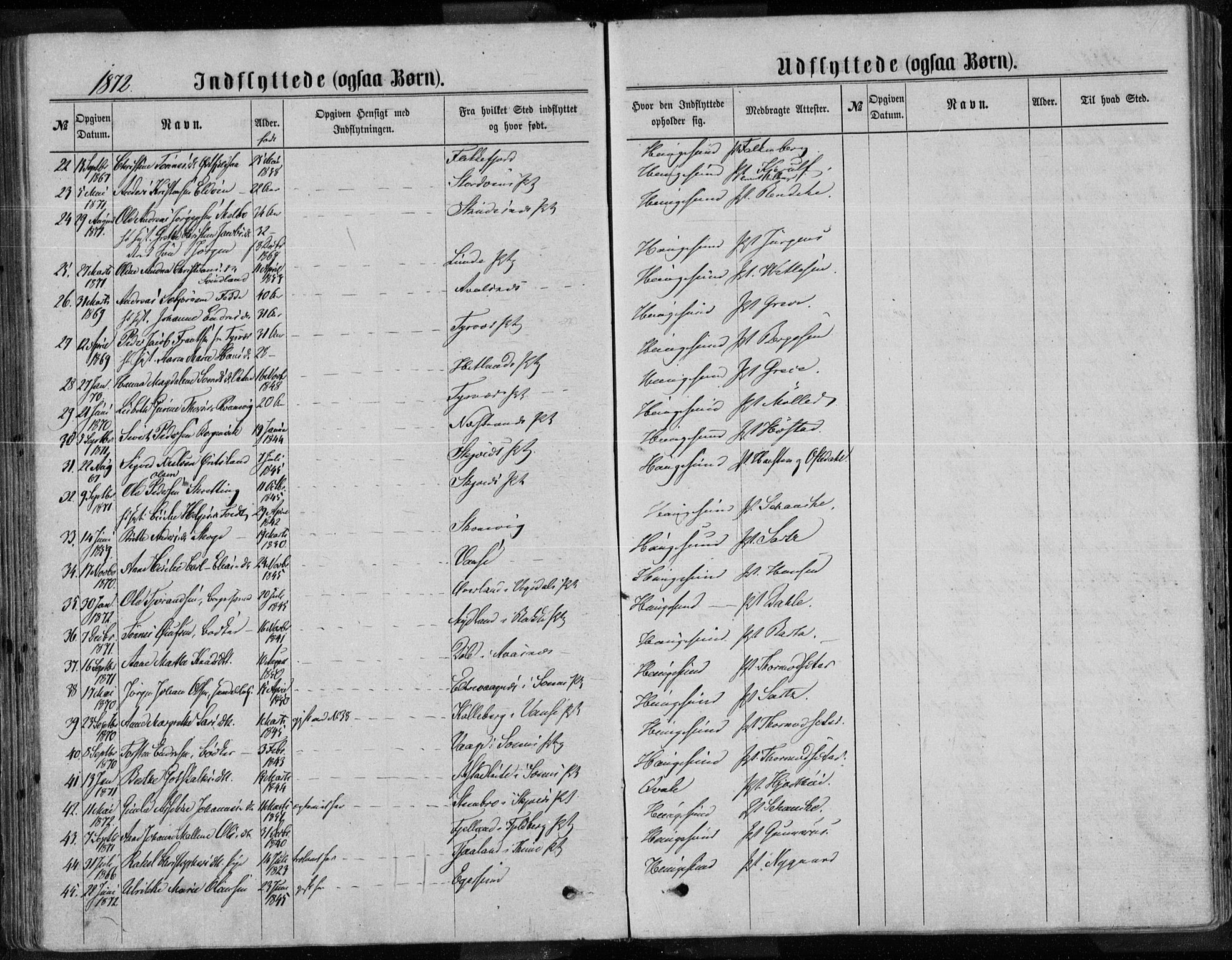 Torvastad sokneprestkontor, AV/SAST-A -101857/H/Ha/Haa/L0013: Parish register (official) no. A 12.2, 1867-1877