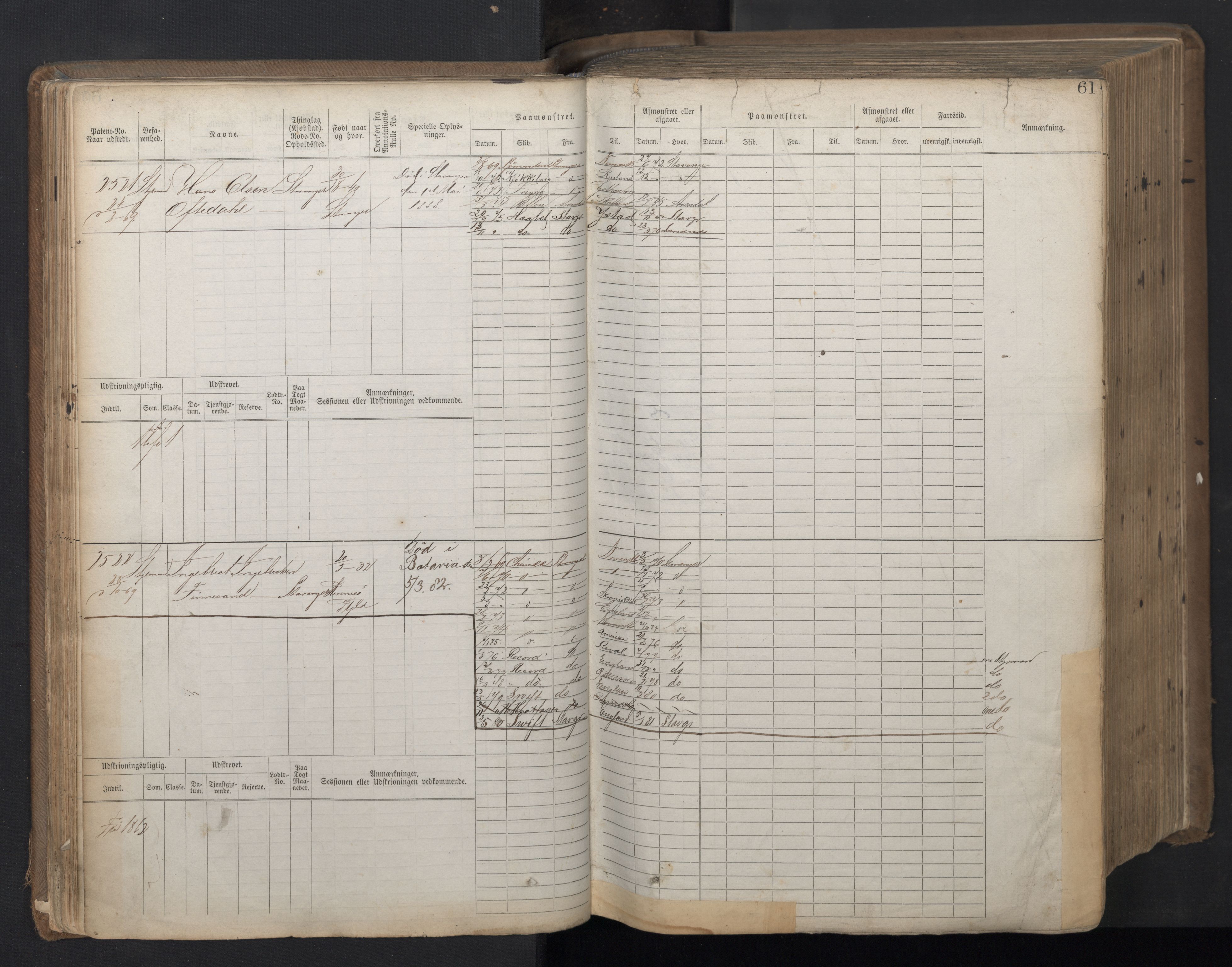 Stavanger sjømannskontor, AV/SAST-A-102006/F/Fb/Fbb/L0018: Sjøfartshovedrulle patnentnr. 2402-3602 (dublett), 1869, p. 64