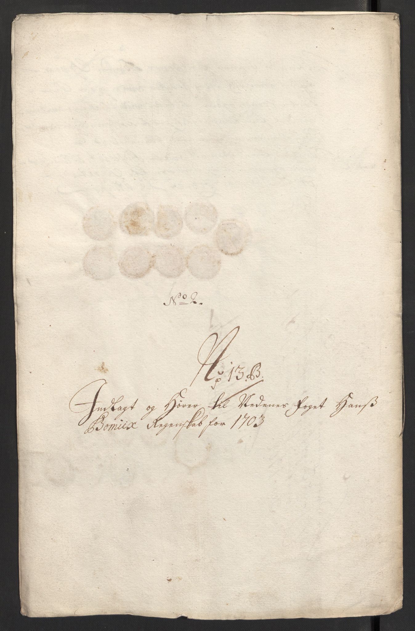 Rentekammeret inntil 1814, Reviderte regnskaper, Fogderegnskap, AV/RA-EA-4092/R39/L2316: Fogderegnskap Nedenes, 1702-1703, p. 302