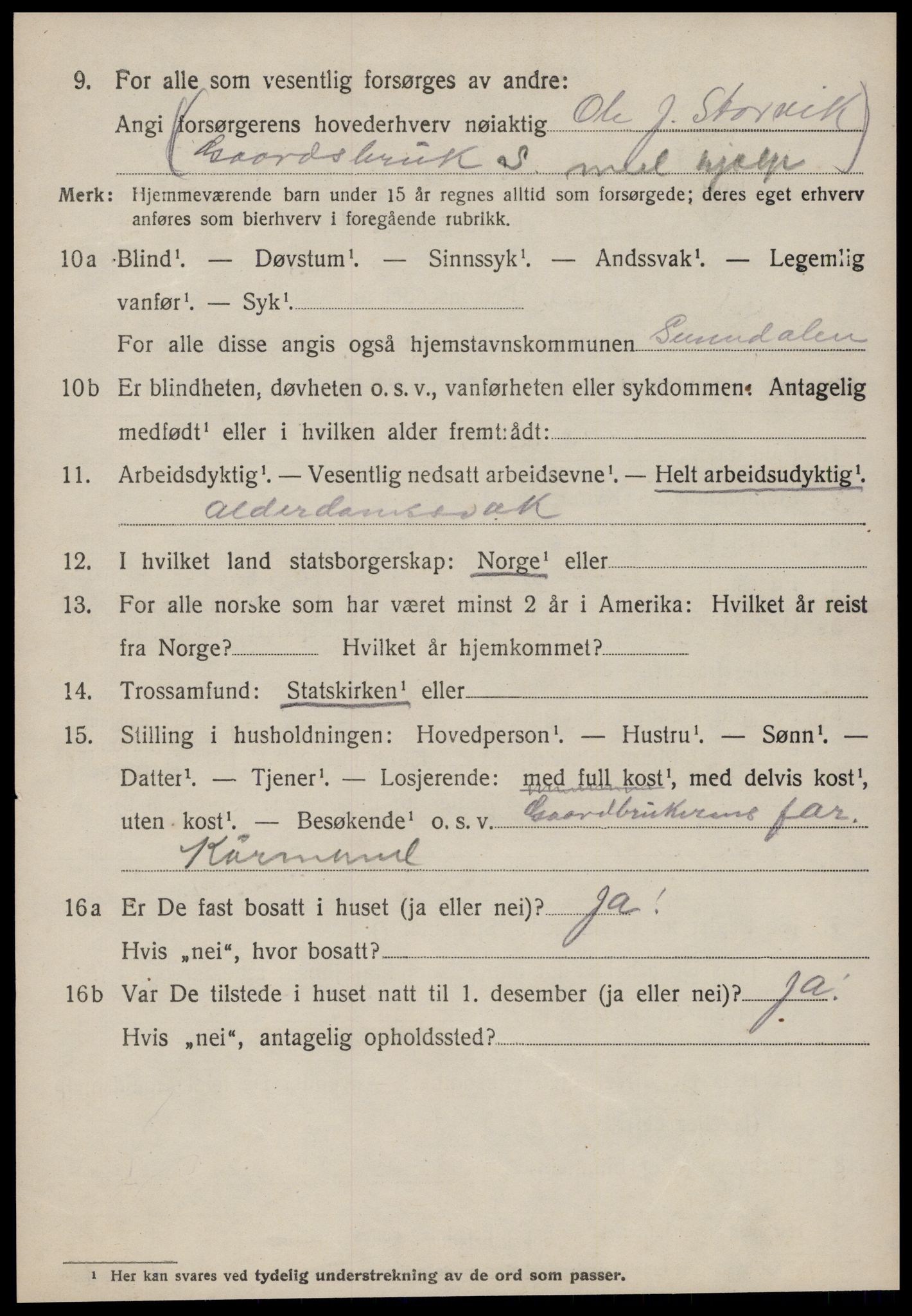 SAT, 1920 census for Sunndal, 1920, p. 801