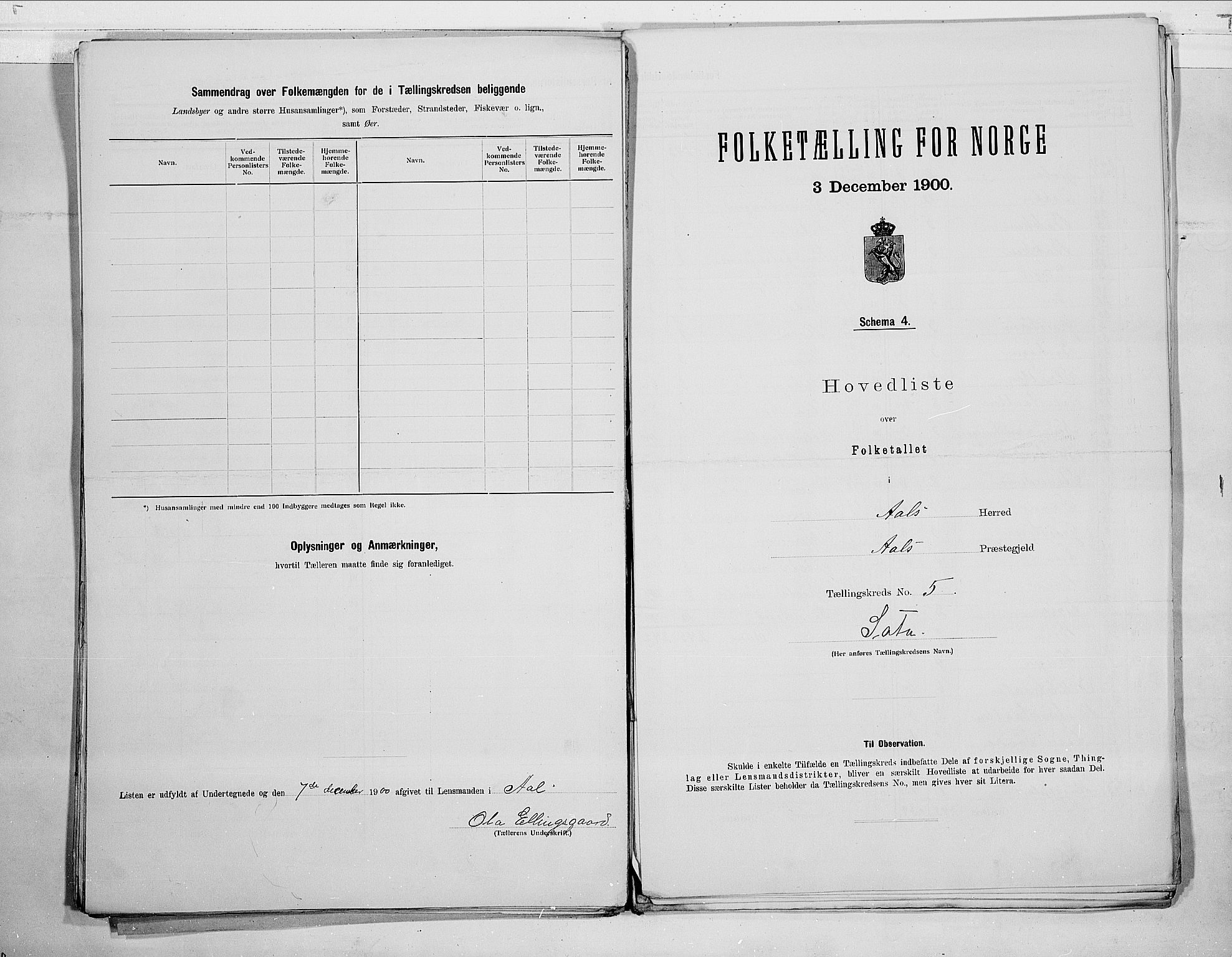 RA, 1900 census for Ål, 1900, p. 13