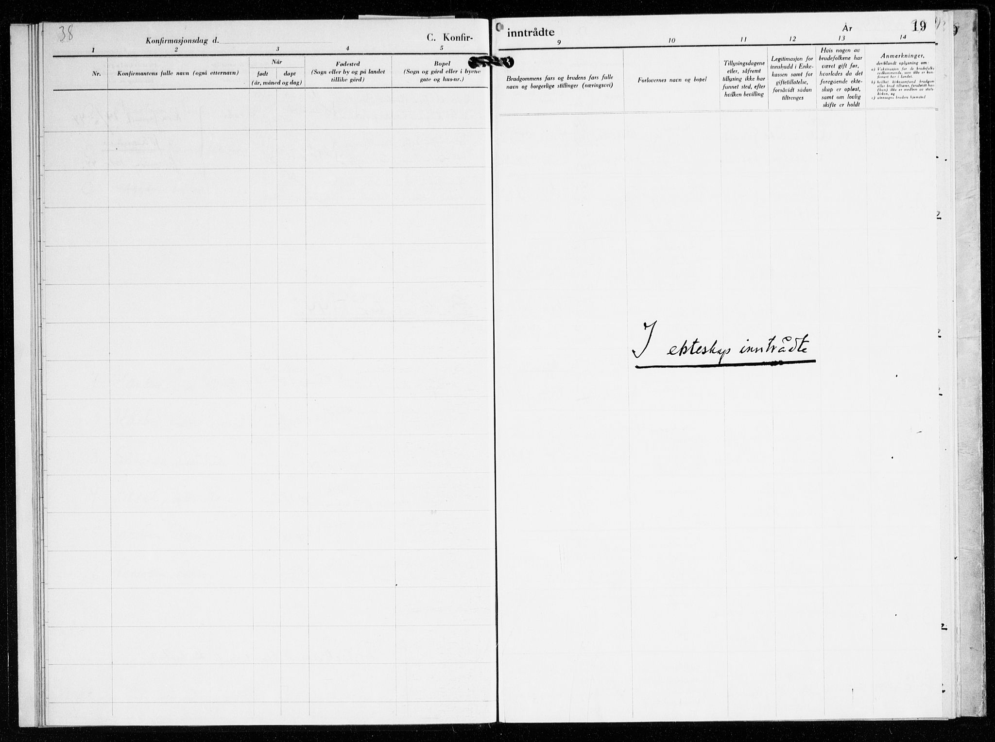 St. Jacob sokneprestembete, AV/SAB-A-78001/H/Haa/L0023: Parish register (official) no. G 1, 1942-1945, p. 19