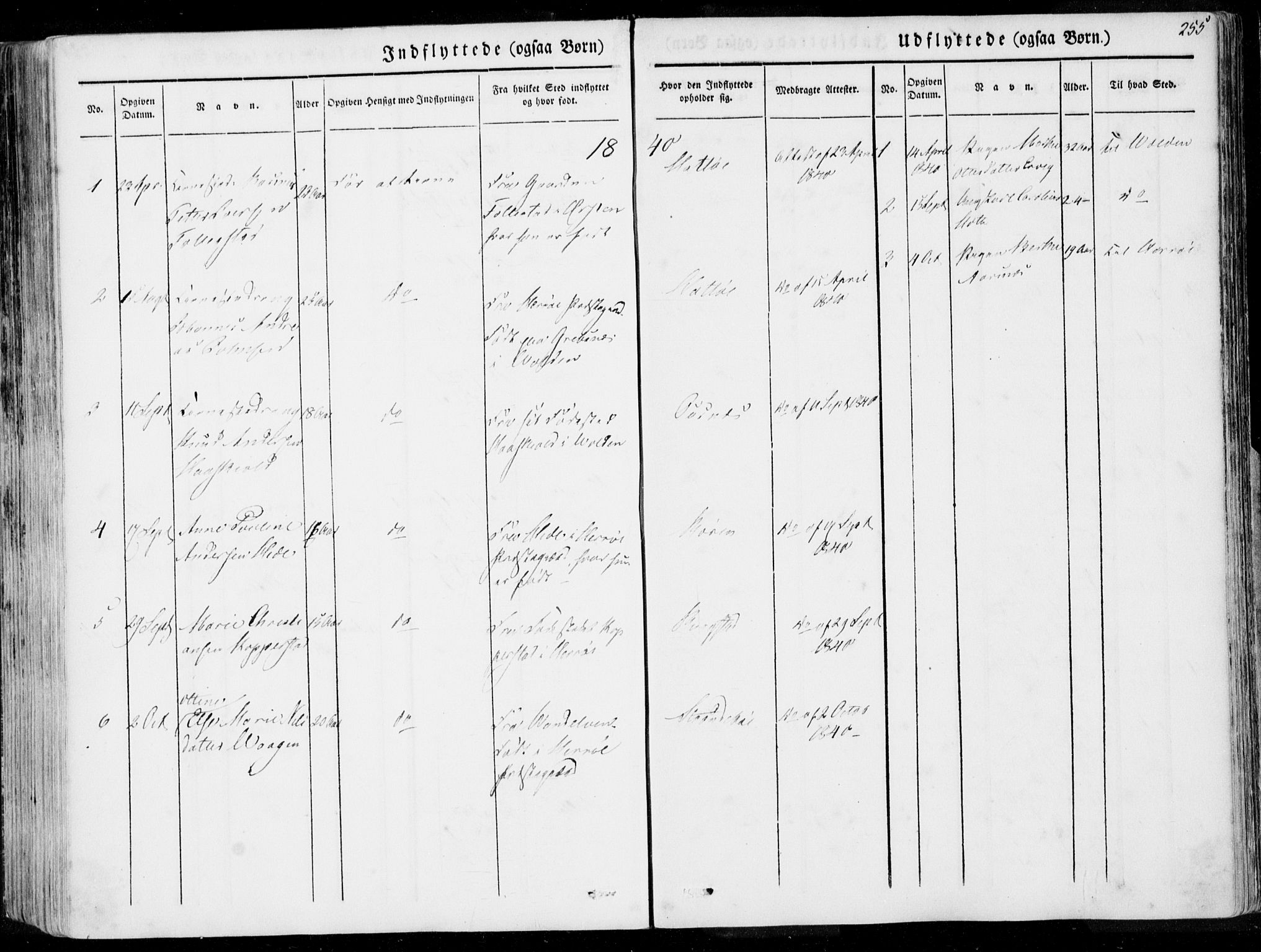 Ministerialprotokoller, klokkerbøker og fødselsregistre - Møre og Romsdal, AV/SAT-A-1454/509/L0104: Parish register (official) no. 509A02, 1833-1847, p. 255