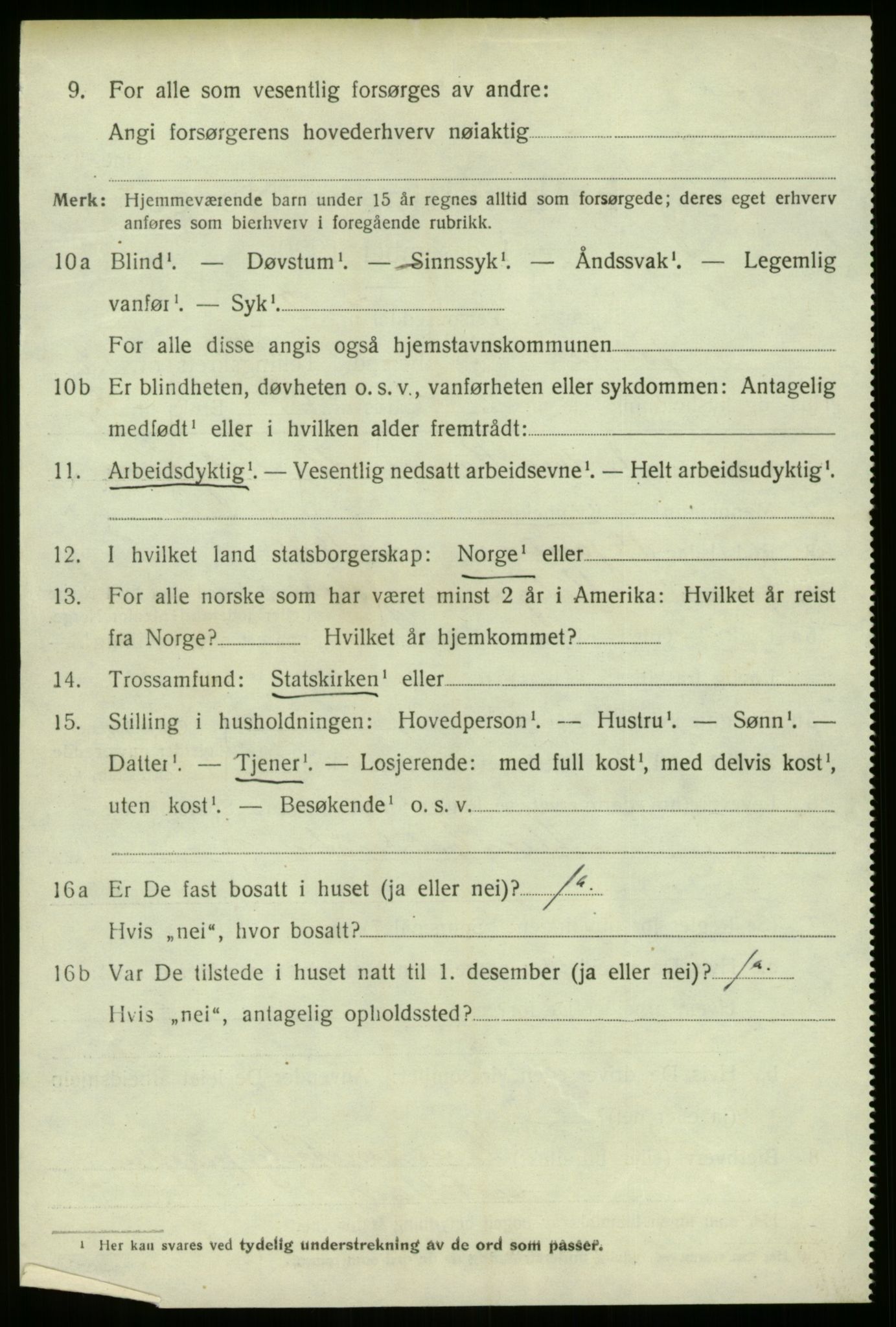 SAB, 1920 census for Jølster, 1920, p. 6453