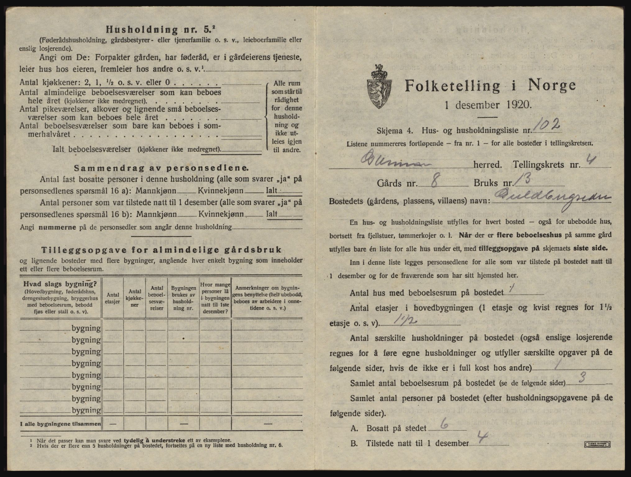 SAO, 1920 census for Glemmen, 1920, p. 831