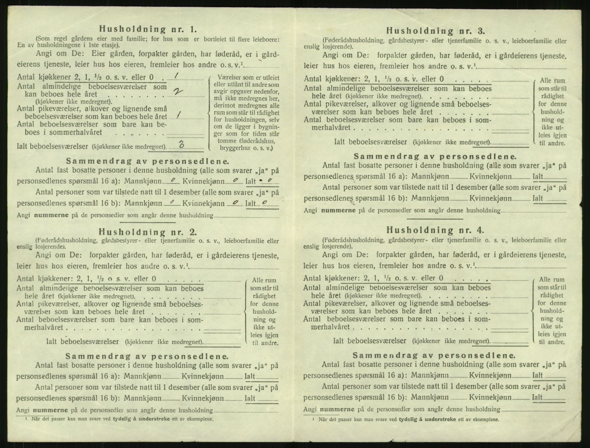 SAT, 1920 census for Vestnes, 1920, p. 1044