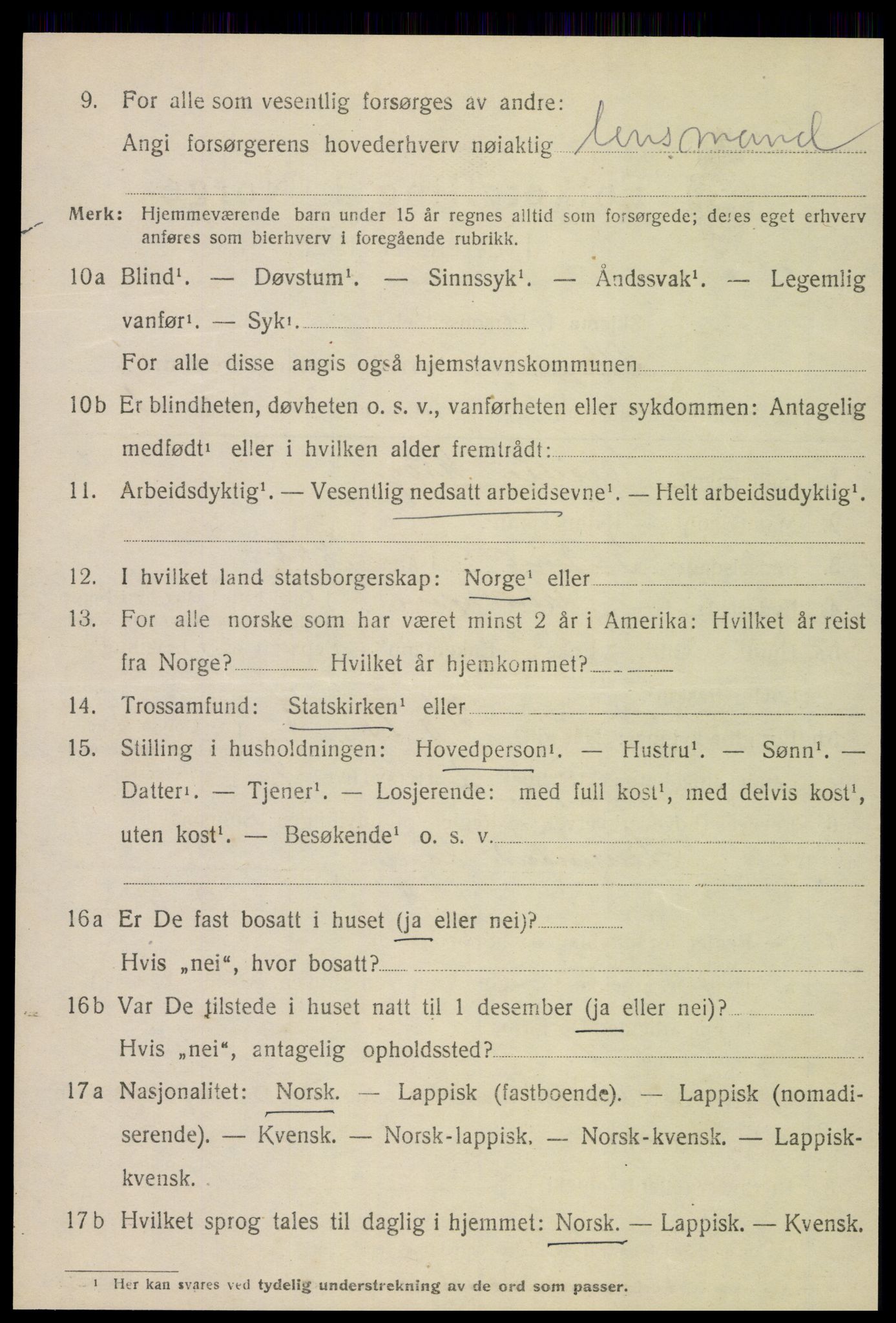 SAT, 1920 census for Skogn, 1920, p. 3030