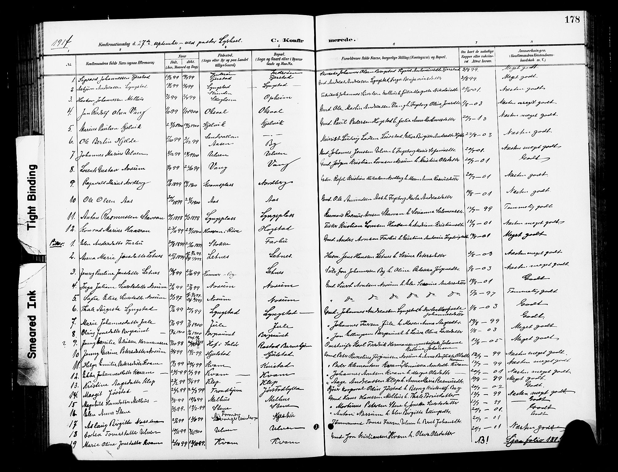 Ministerialprotokoller, klokkerbøker og fødselsregistre - Nord-Trøndelag, SAT/A-1458/730/L0302: Parish register (copy) no. 730C05, 1898-1924, p. 178