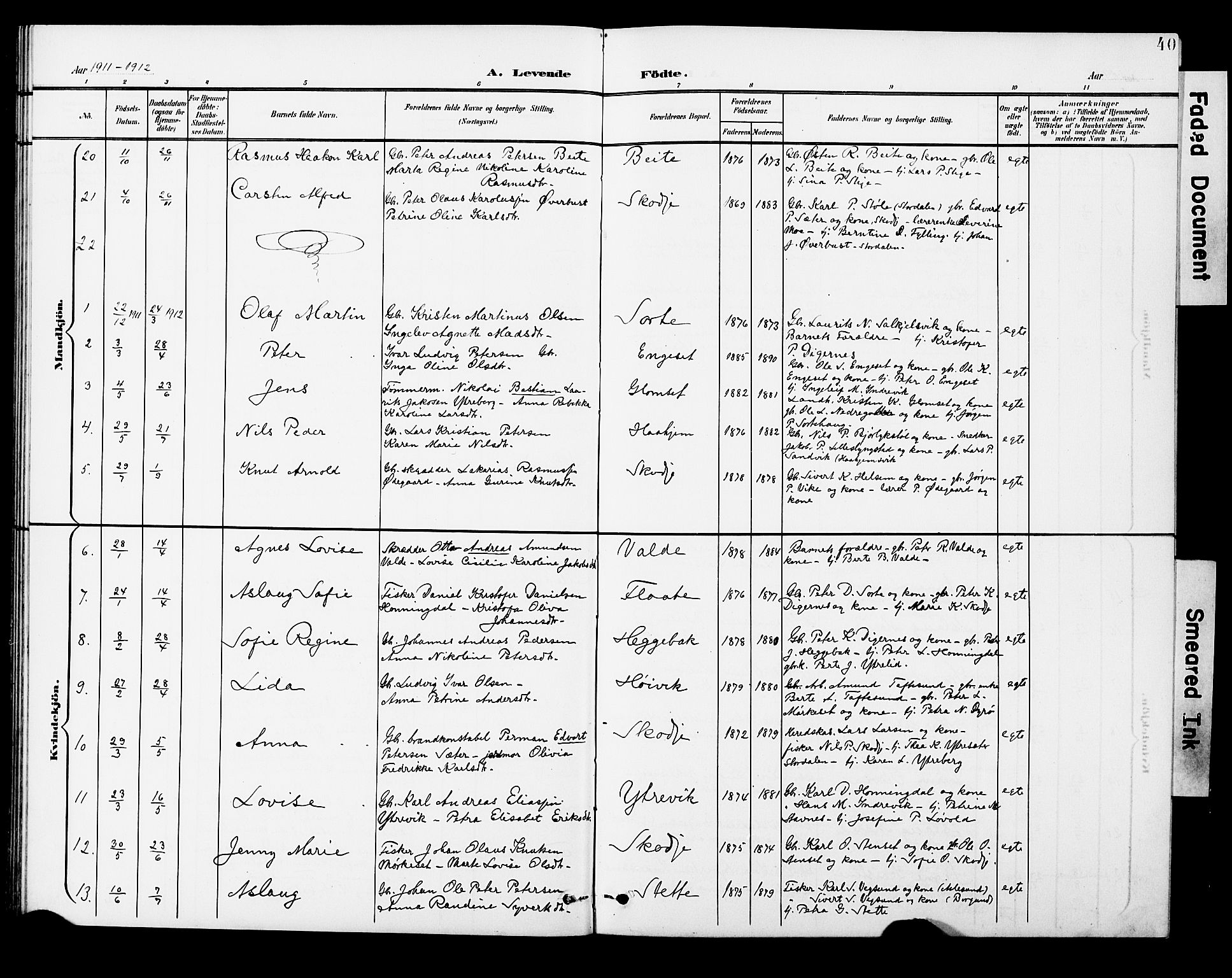 Ministerialprotokoller, klokkerbøker og fødselsregistre - Møre og Romsdal, AV/SAT-A-1454/524/L0366: Parish register (copy) no. 524C07, 1900-1931, p. 40