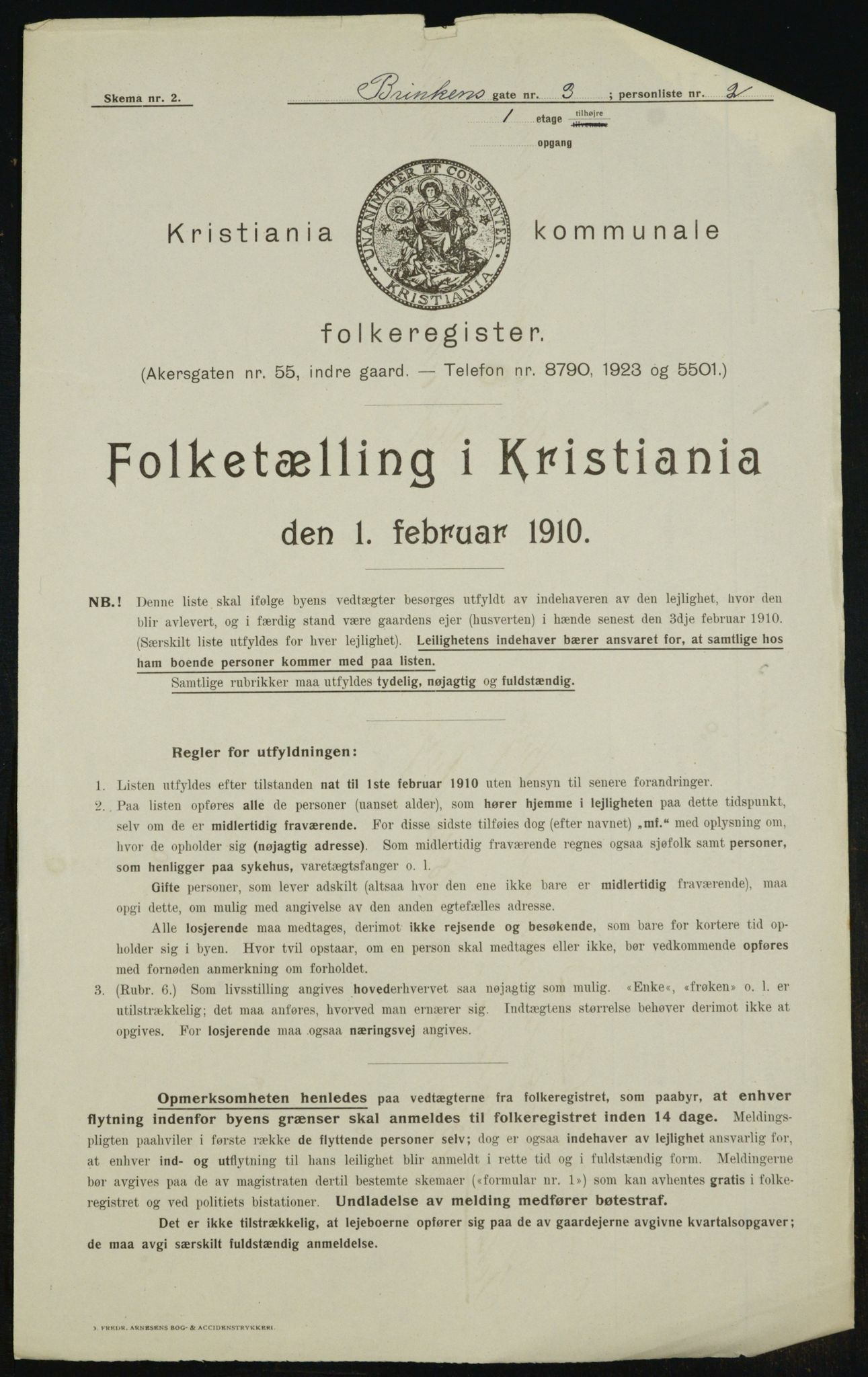 OBA, Municipal Census 1910 for Kristiania, 1910, p. 8457