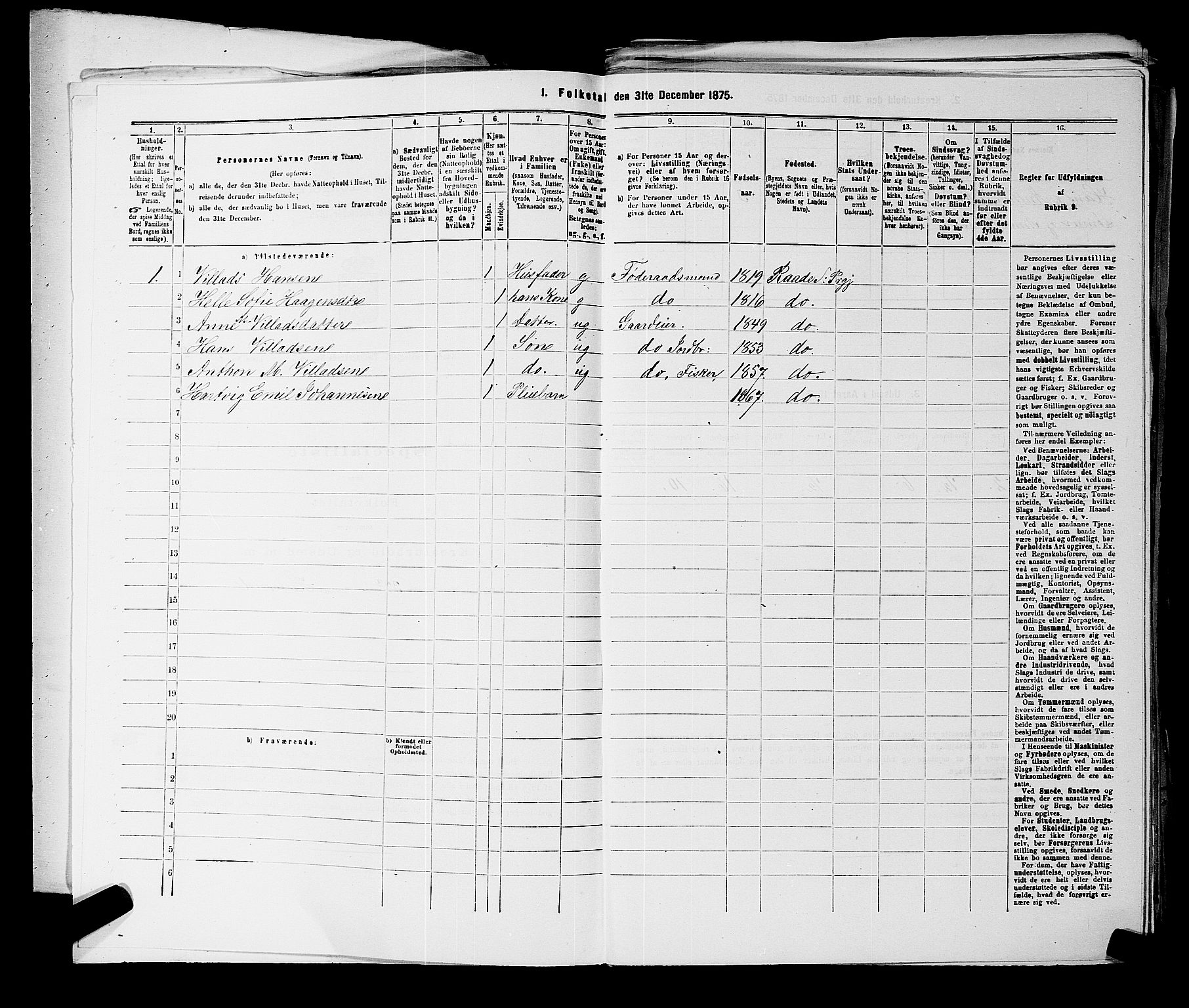 RA, 1875 census for 0135P Råde, 1875, p. 339