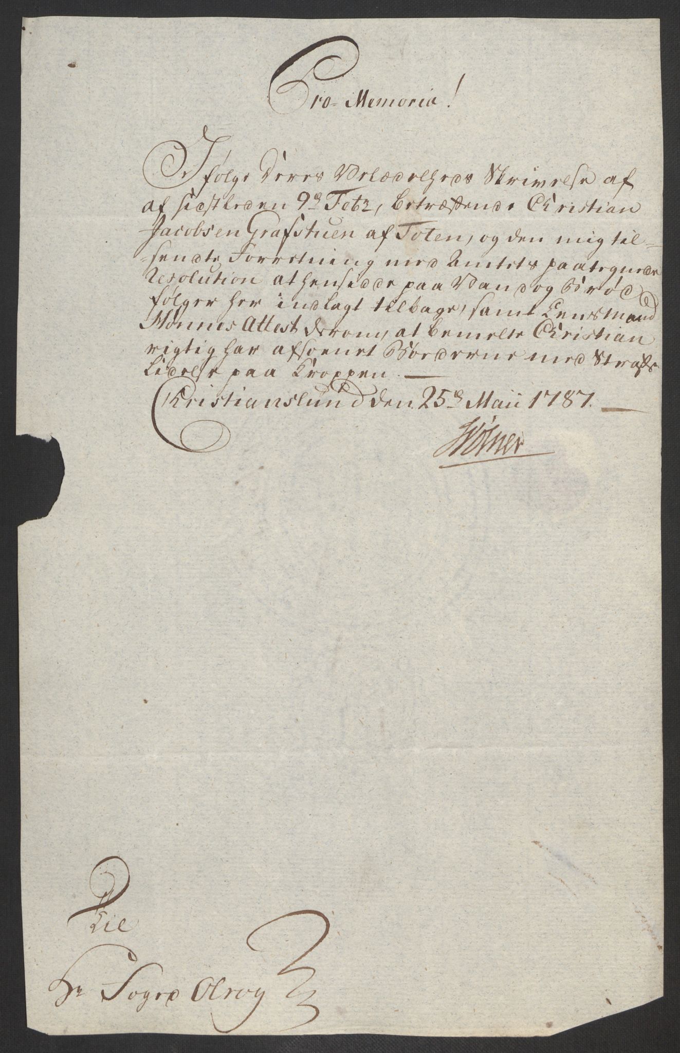 Rentekammeret inntil 1814, Reviderte regnskaper, Fogderegnskap, AV/RA-EA-4092/R19/L1374: Fogderegnskap Toten, Hadeland og Vardal, 1787, p. 134