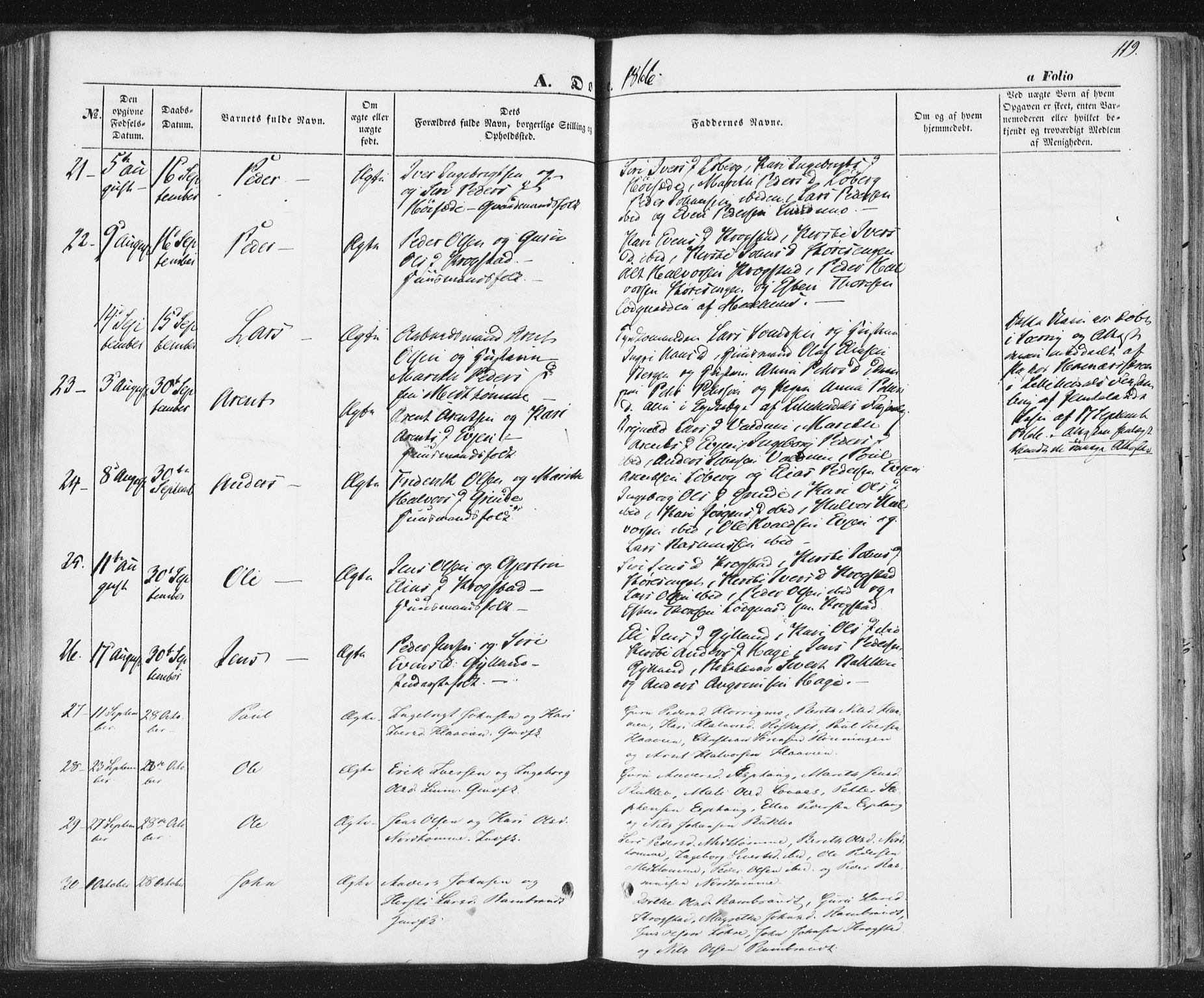 Ministerialprotokoller, klokkerbøker og fødselsregistre - Sør-Trøndelag, SAT/A-1456/692/L1103: Parish register (official) no. 692A03, 1849-1870, p. 119