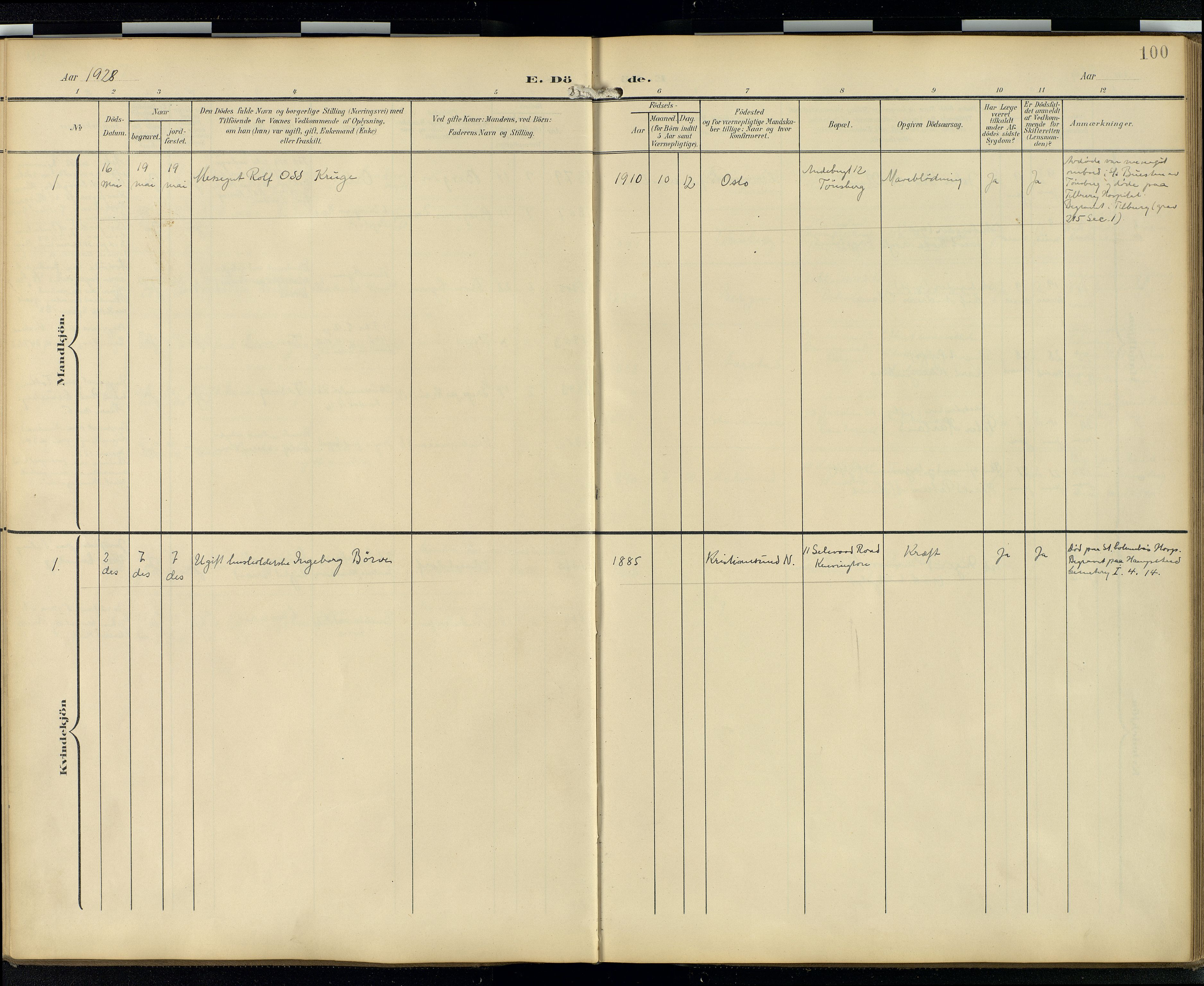 Den norske sjømannsmisjon i utlandet/London m/bistasjoner, AV/SAB-SAB/PA-0103/H/Ha/L0003: Parish register (official) no. A 3, 1903-1934, p. 99b-100a