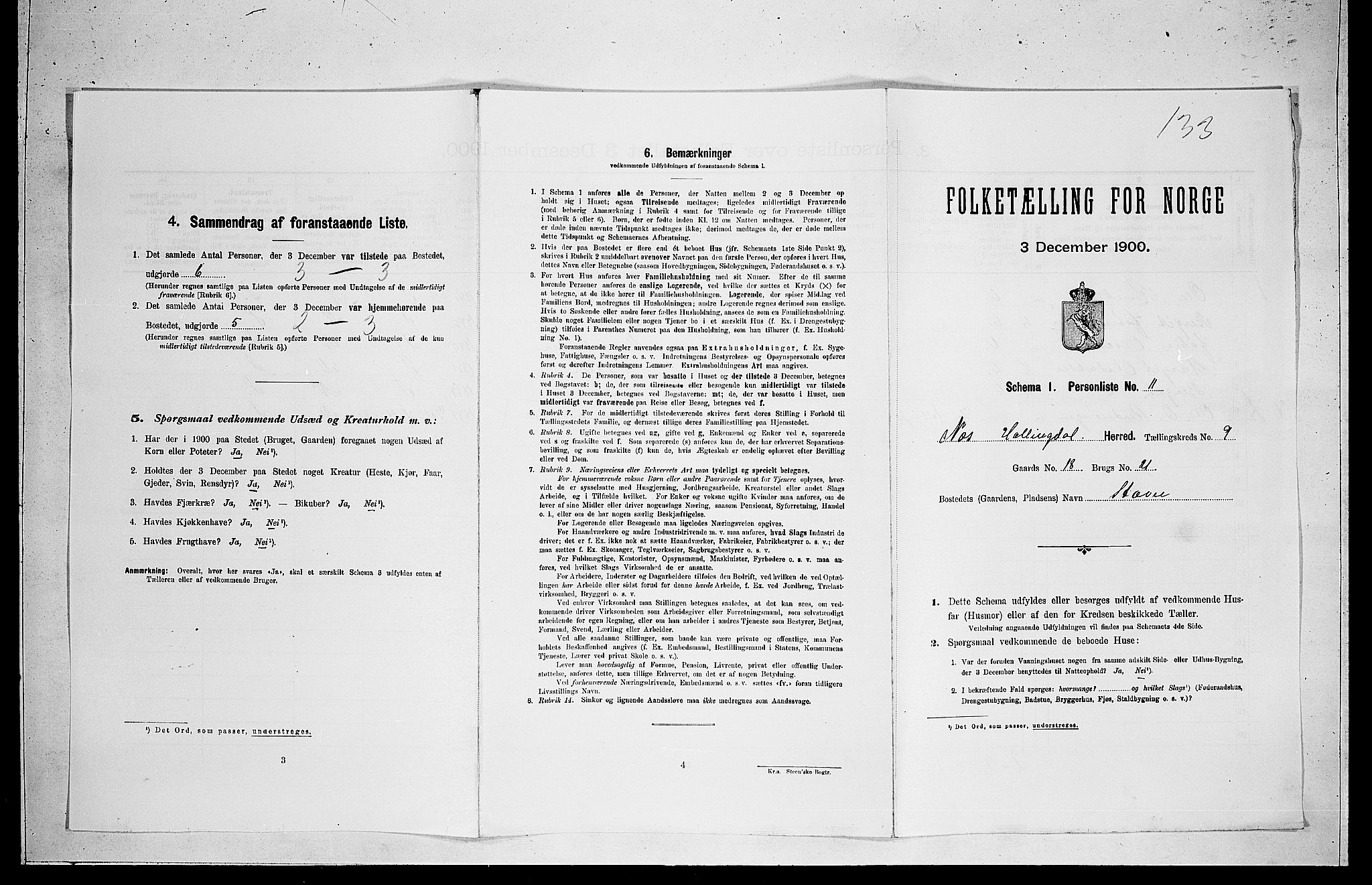 RA, 1900 census for Nes, 1900, p. 937